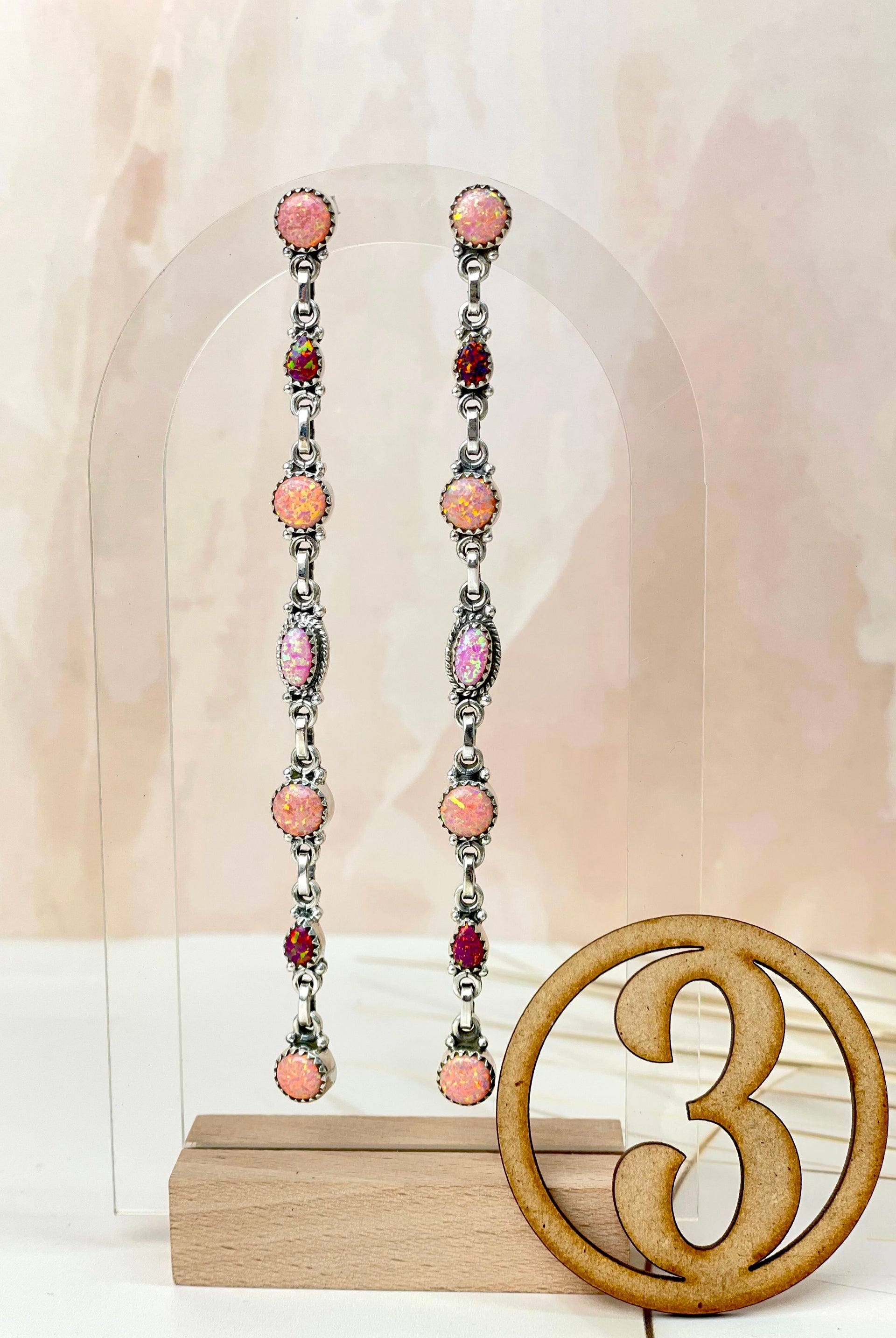 Luxurious Opal Long Stone Drop Earrings-Earrings-Krush Kandy, Women's Online Fashion Boutique Located in Phoenix, Arizona (Scottsdale Area)