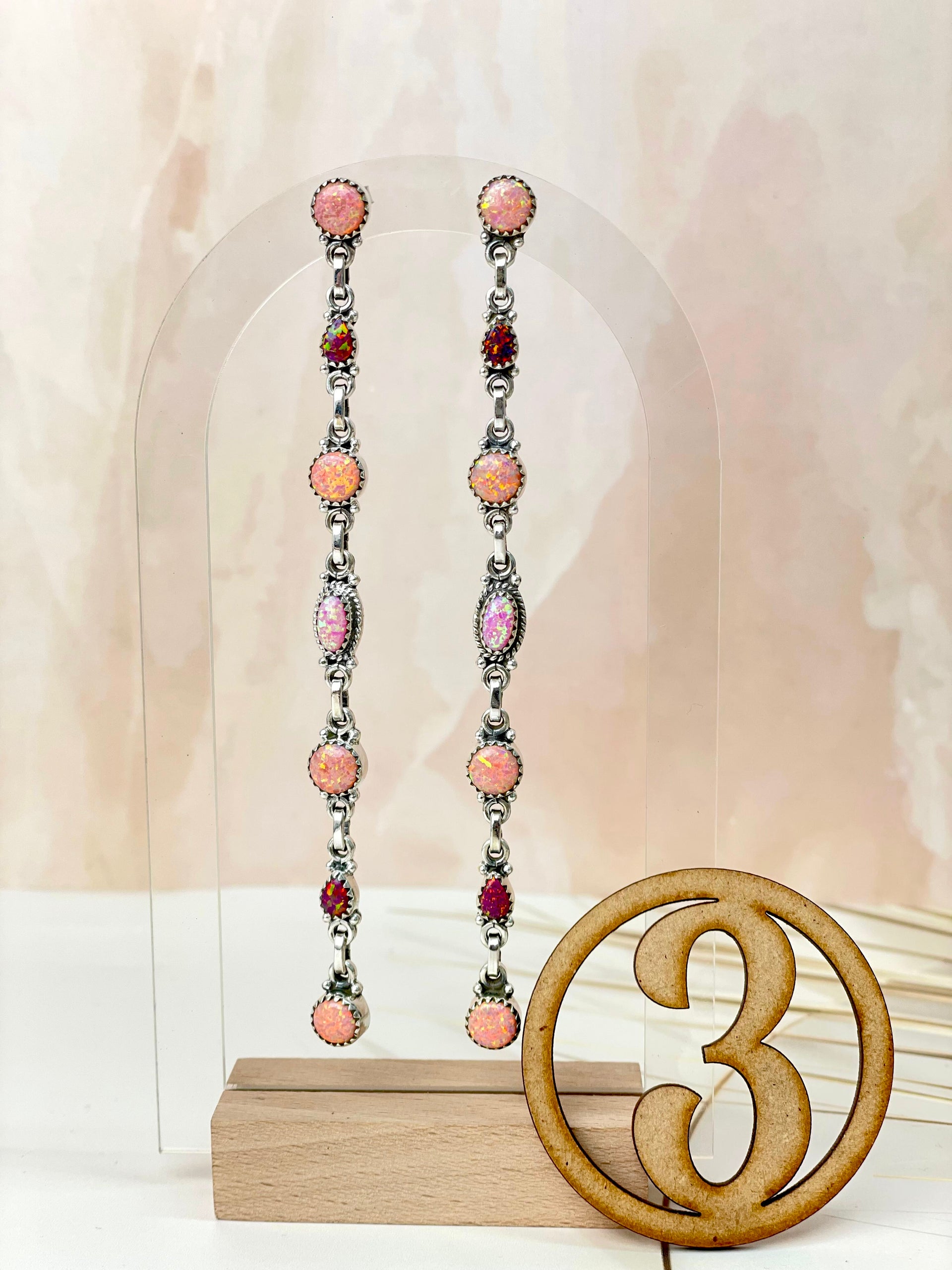 Luxurious Opal Long Stone Drop Earrings-Earrings-Krush Kandy, Women's Online Fashion Boutique Located in Phoenix, Arizona (Scottsdale Area)