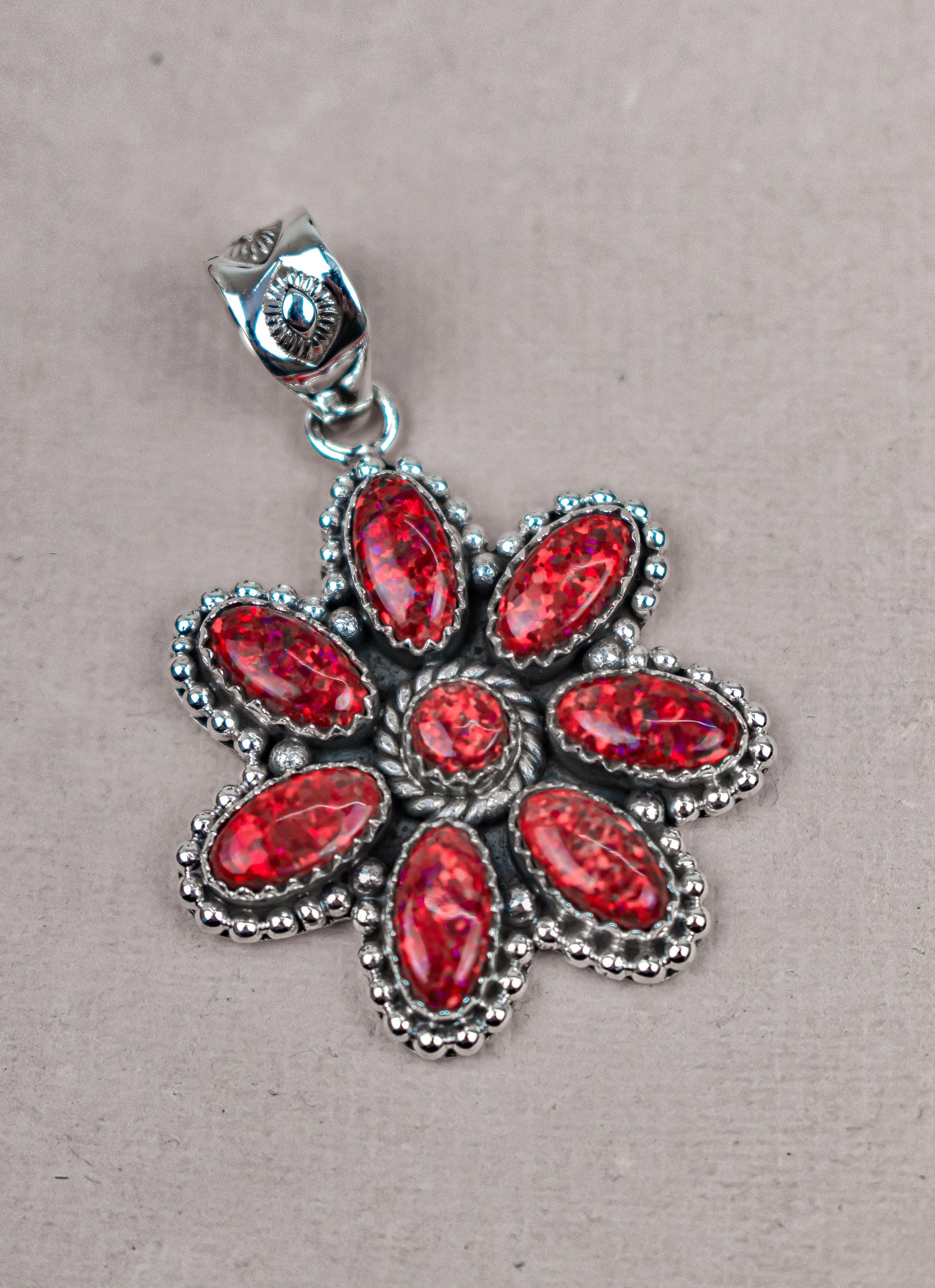 Silver Blossom Gem Pendant-Pendant Necklaces-Krush Kandy, Women's Online Fashion Boutique Located in Phoenix, Arizona (Scottsdale Area)