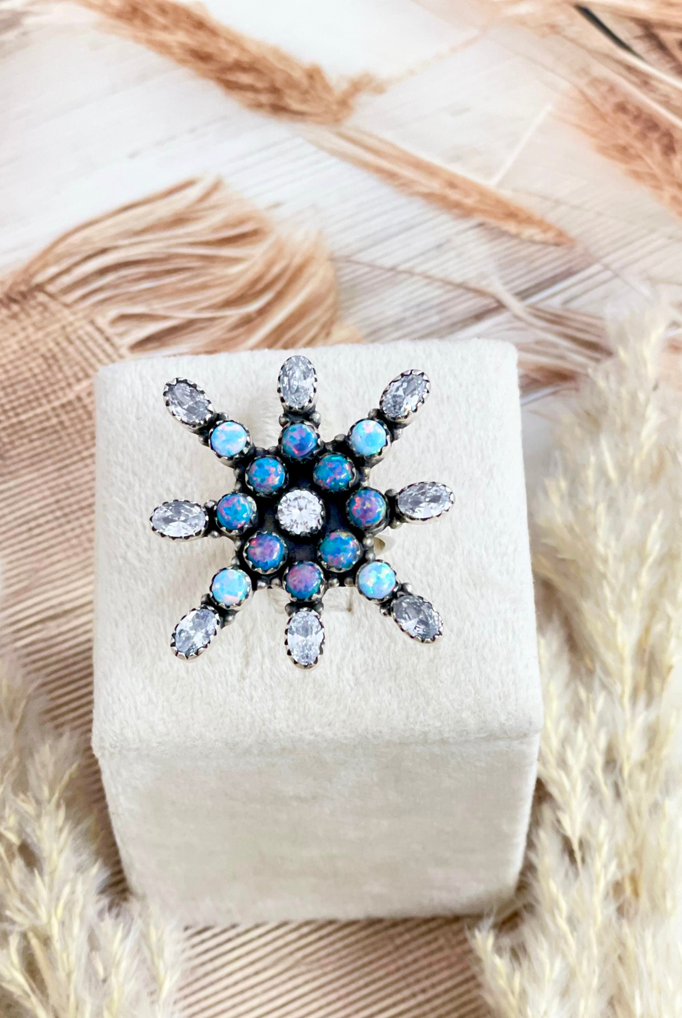 Winter's Opal Snowflake Stone Ring-Ring Sizers-Krush Kandy, Women's Online Fashion Boutique Located in Phoenix, Arizona (Scottsdale Area)