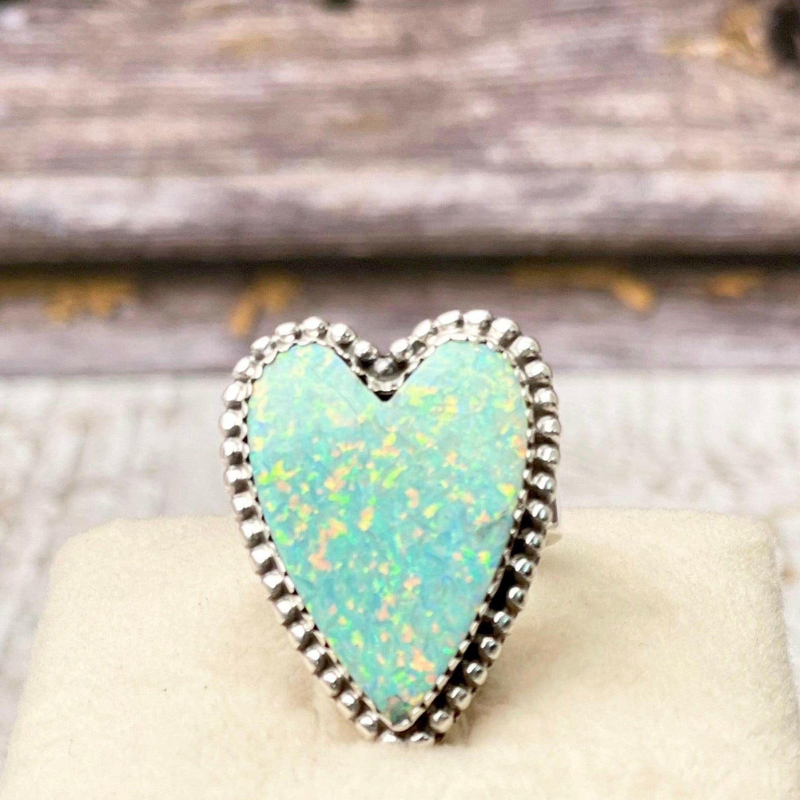 Long Heart Sterling Silver Ring-Statement Rings-Krush Kandy, Women's Online Fashion Boutique Located in Phoenix, Arizona (Scottsdale Area)