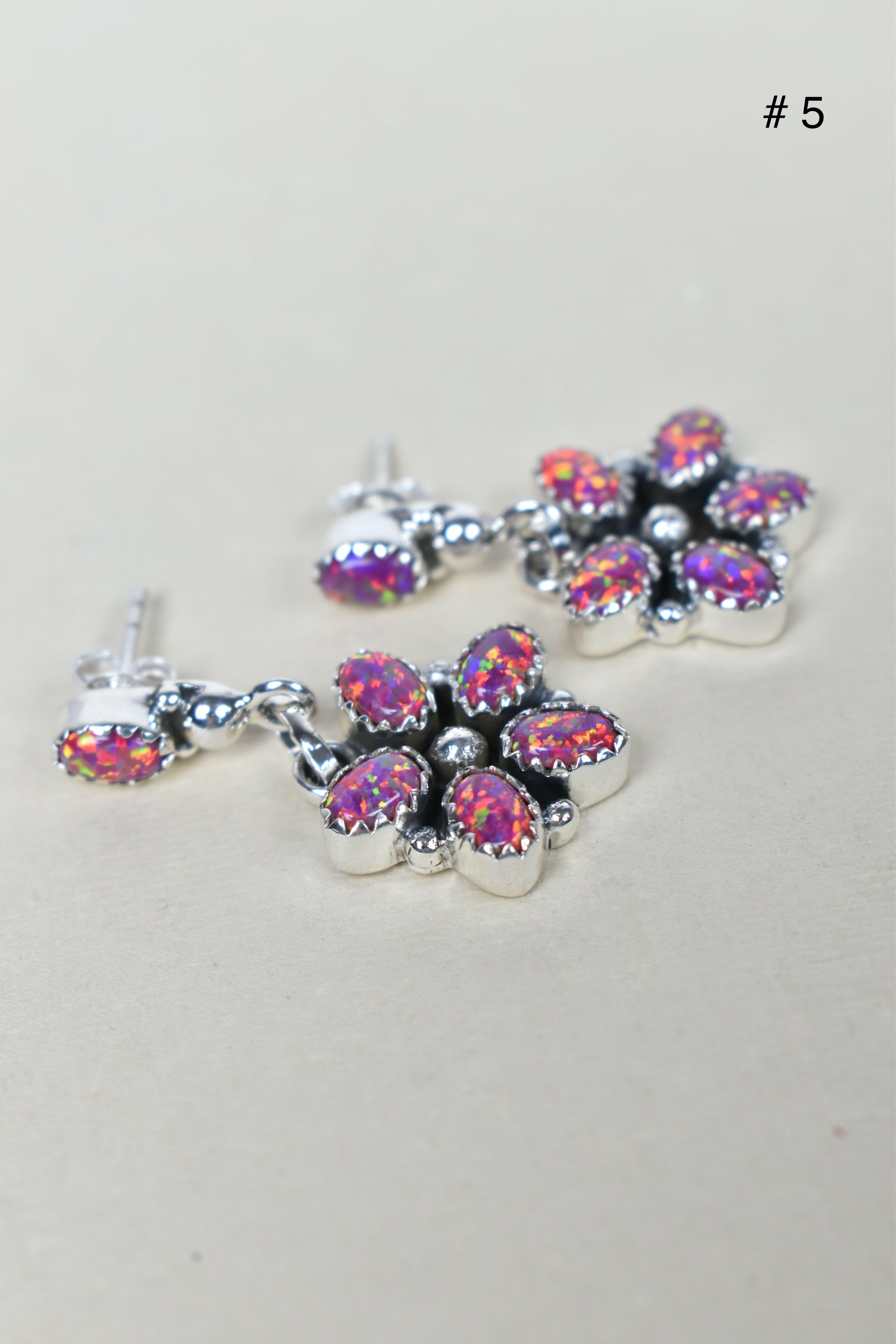 Pentapetal Post Sterling Silver Earrings-Drop Earrings-Krush Kandy, Women's Online Fashion Boutique Located in Phoenix, Arizona (Scottsdale Area)