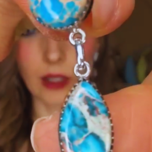 Desert Jasper Blue Slab Earrings-Earrings-Krush Kandy, Women's Online Fashion Boutique Located in Phoenix, Arizona (Scottsdale Area)