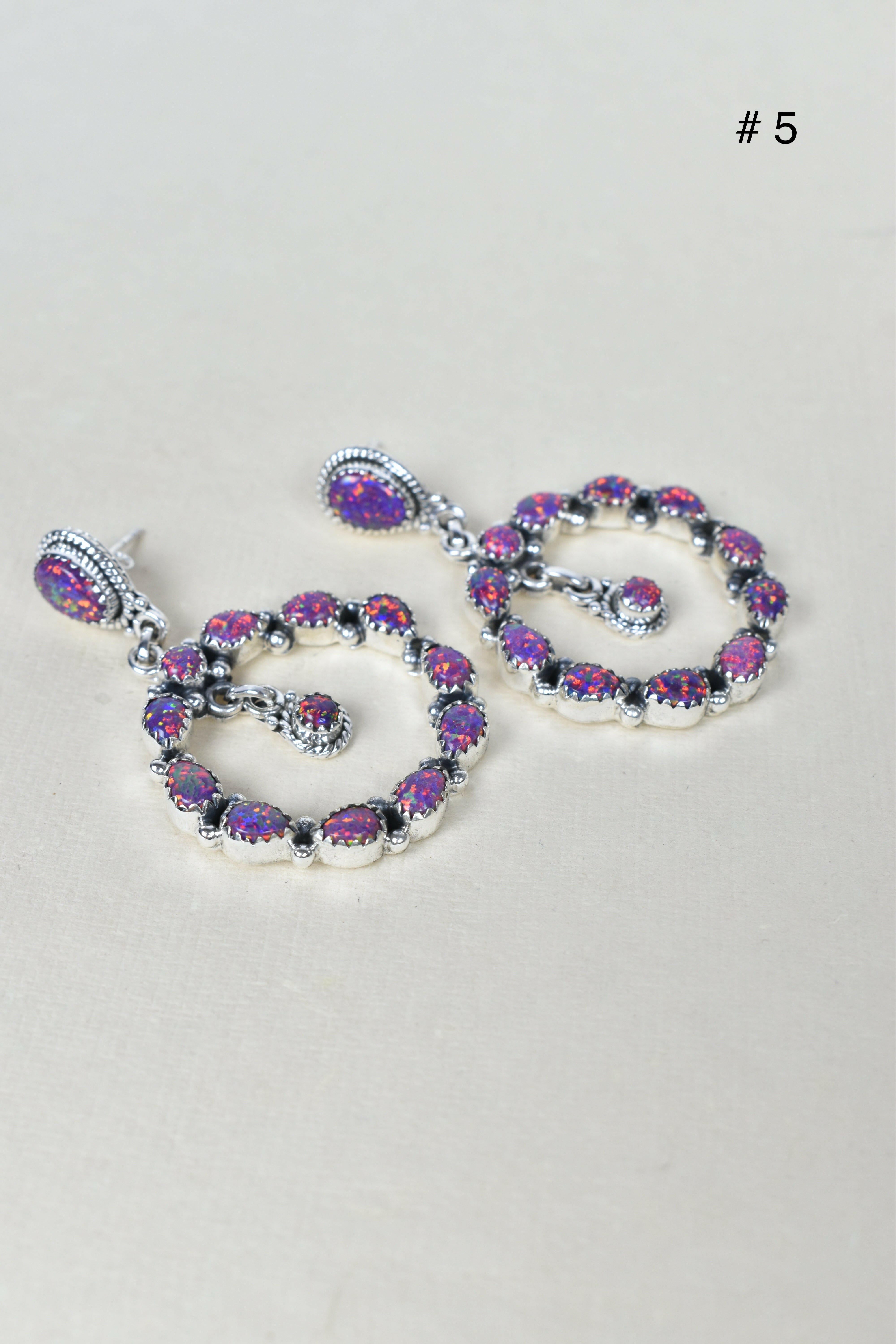 Jeweled Hoop Swing Sterling Silver Earrings-Drop Earrings-Krush Kandy, Women's Online Fashion Boutique Located in Phoenix, Arizona (Scottsdale Area)