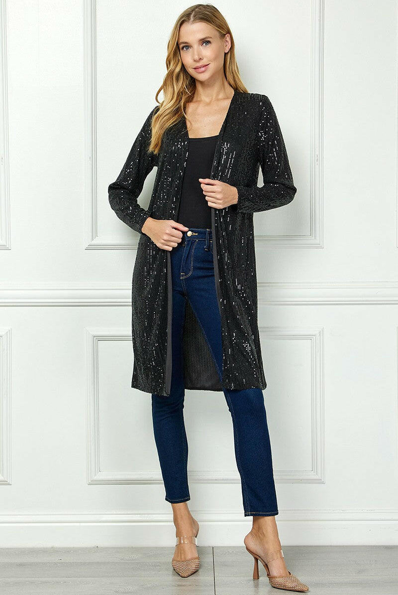 All Over Sequin Cardigan-Cardigans-Krush Kandy, Women's Online Fashion Boutique Located in Phoenix, Arizona (Scottsdale Area)