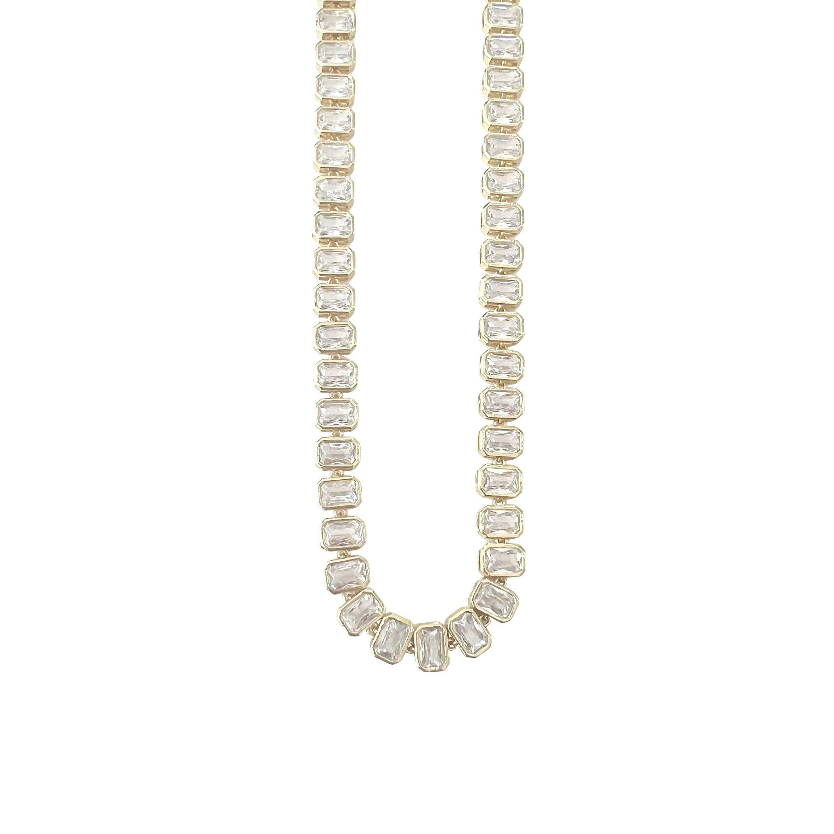 Elvie Bezel Tennis Necklace-Necklaces-Krush Kandy, Women's Online Fashion Boutique Located in Phoenix, Arizona (Scottsdale Area)