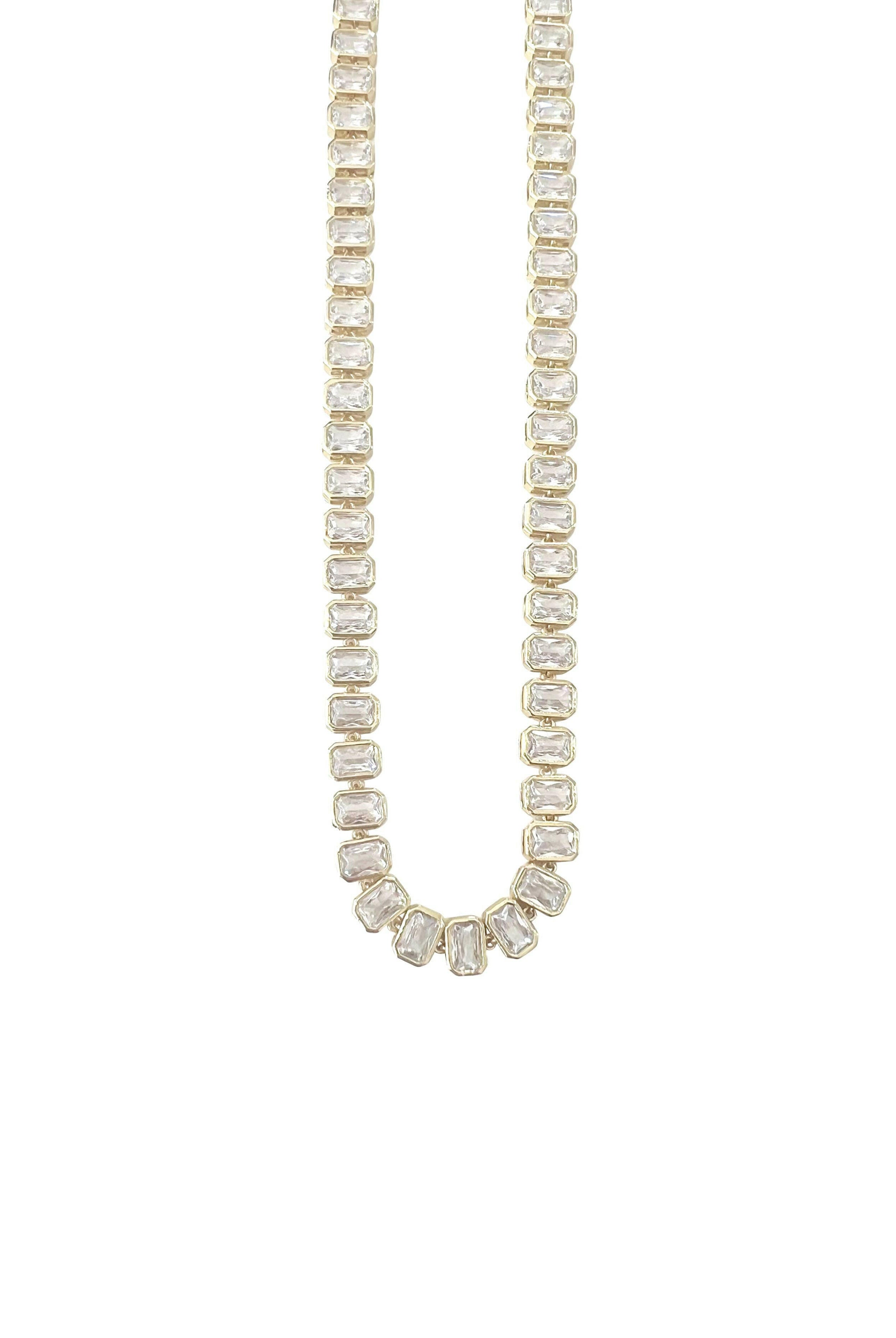 Elvie Bezel Tennis Necklace-Necklaces-Krush Kandy, Women's Online Fashion Boutique Located in Phoenix, Arizona (Scottsdale Area)