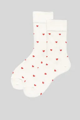 White Valentines Heart Pattern Crew Socks-Socks-Krush Kandy, Women's Online Fashion Boutique Located in Phoenix, Arizona (Scottsdale Area)