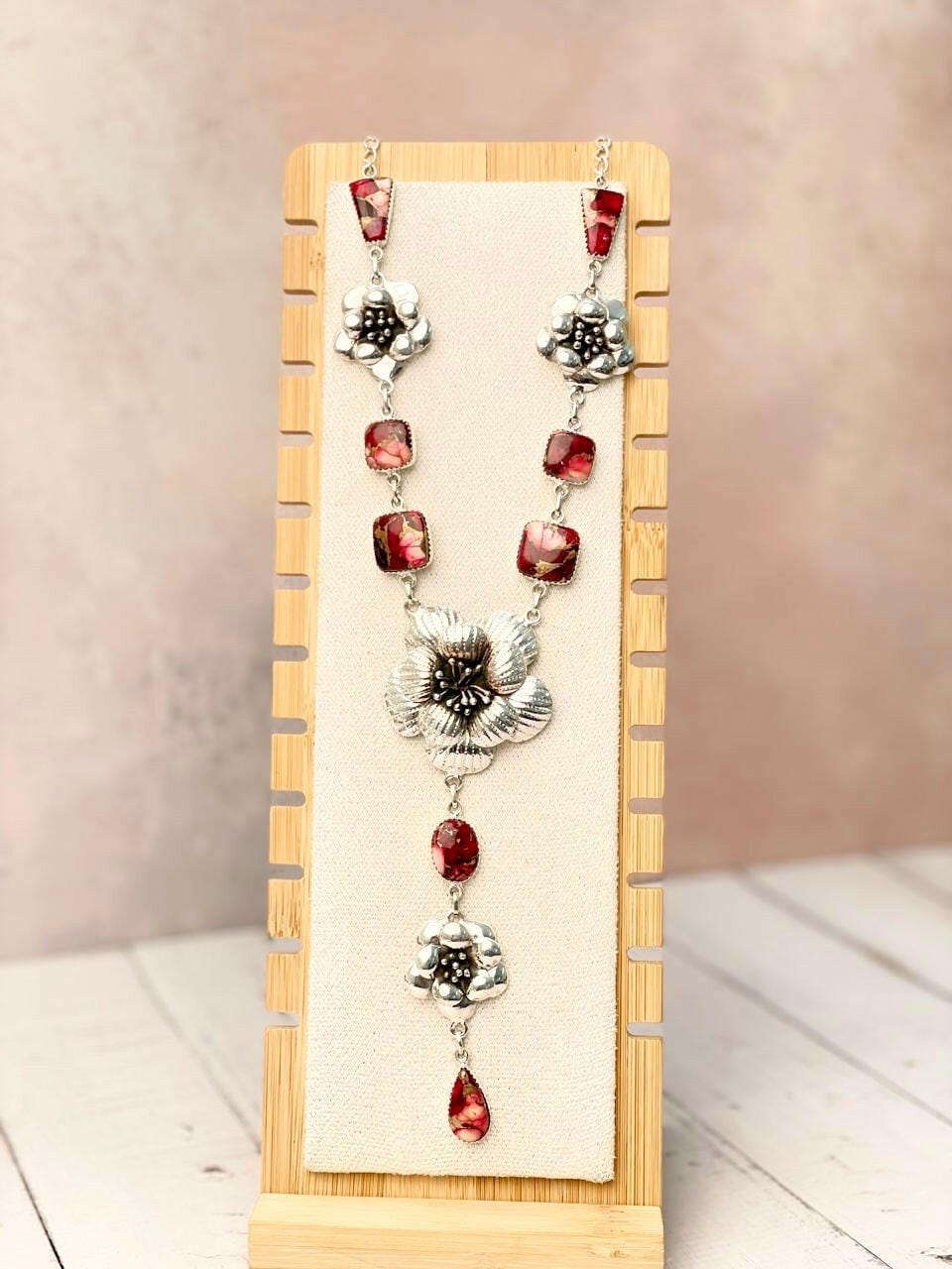 Desert Rose Dahlia Hibiscus Necklace-Necklaces-Krush Kandy, Women's Online Fashion Boutique Located in Phoenix, Arizona (Scottsdale Area)