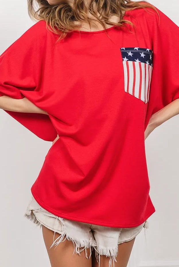 BiBi French Terry With Front Pocket Dolman Sleeves Top-Tops-Krush Kandy, Women's Online Fashion Boutique Located in Phoenix, Arizona (Scottsdale Area)