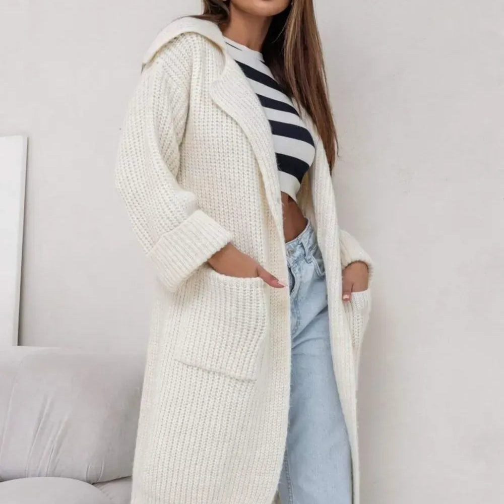 Pocketed Collared Neck Dropped Shoulder Cardigan-Krush Kandy, Women's Online Fashion Boutique Located in Phoenix, Arizona (Scottsdale Area)