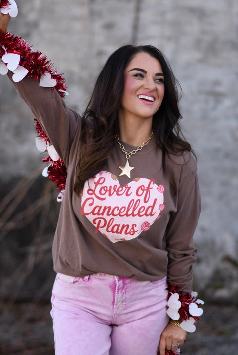Lover of Cancelled Plans Sweatshirt-Graphic Tees-Krush Kandy, Women's Online Fashion Boutique Located in Phoenix, Arizona (Scottsdale Area)