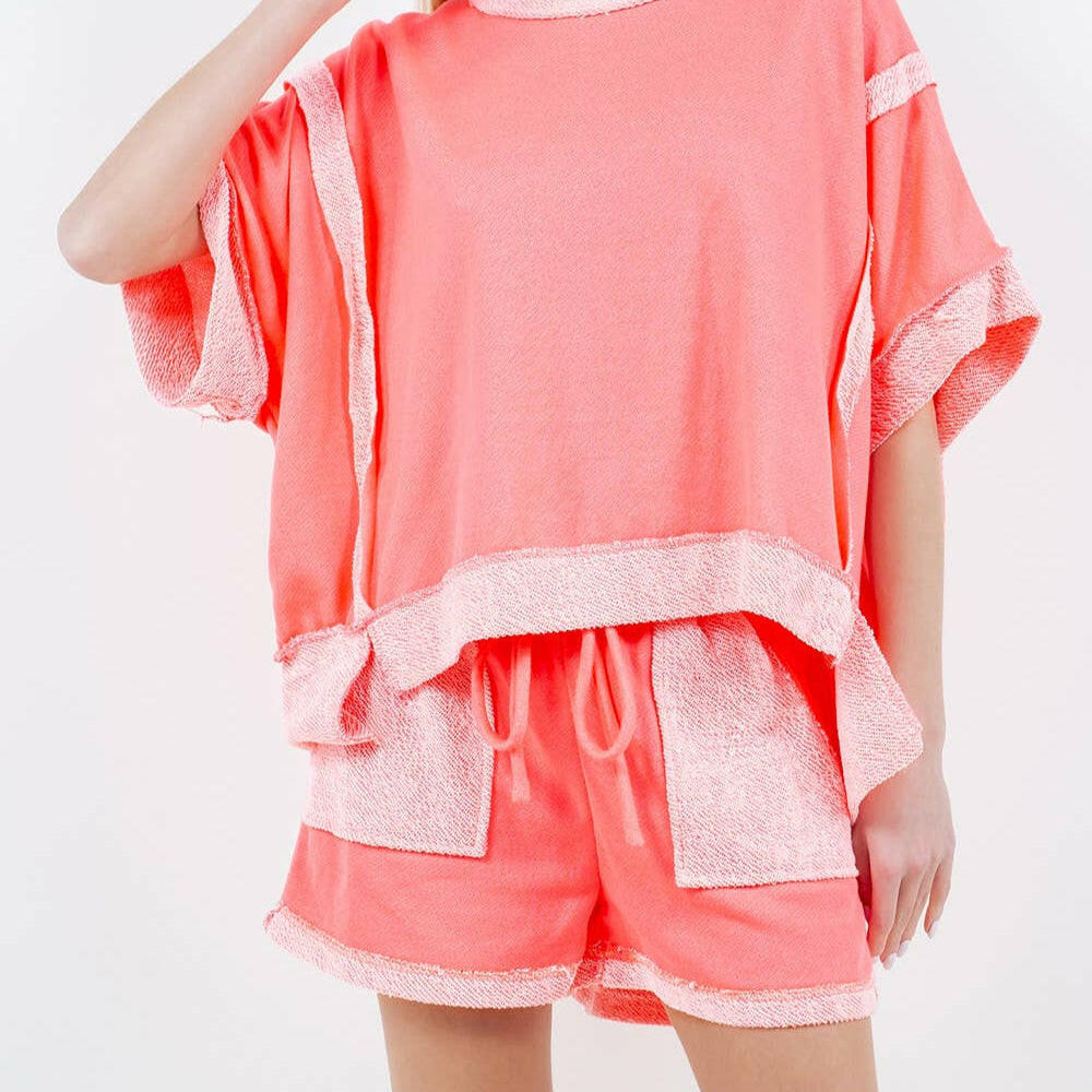 Oversize Reverse Contrast Banded Top-Tops-Krush Kandy, Women's Online Fashion Boutique Located in Phoenix, Arizona (Scottsdale Area)