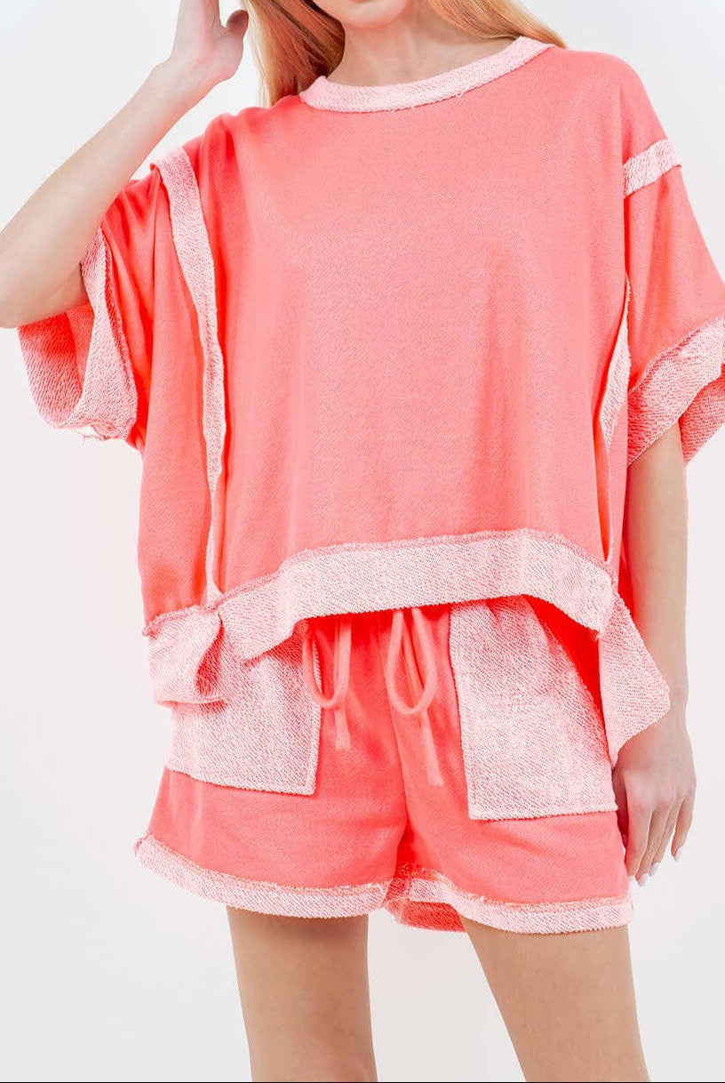 Oversize Reverse Contrast Banded Top-Tops-Krush Kandy, Women's Online Fashion Boutique Located in Phoenix, Arizona (Scottsdale Area)