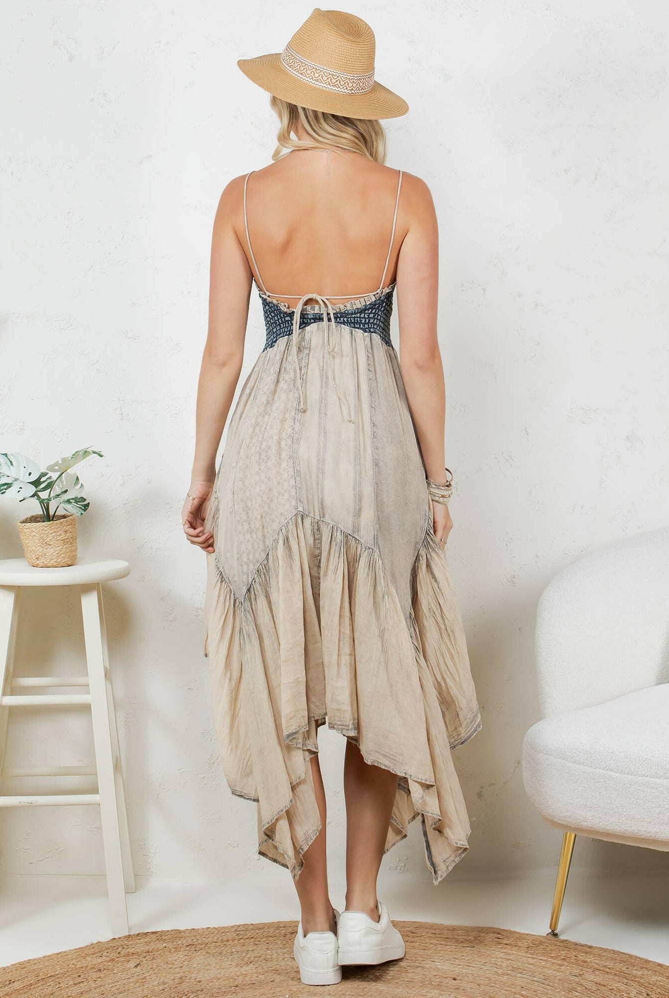 Boho Handkerchief Midi Dress-Dresses-Krush Kandy, Women's Online Fashion Boutique Located in Phoenix, Arizona (Scottsdale Area)