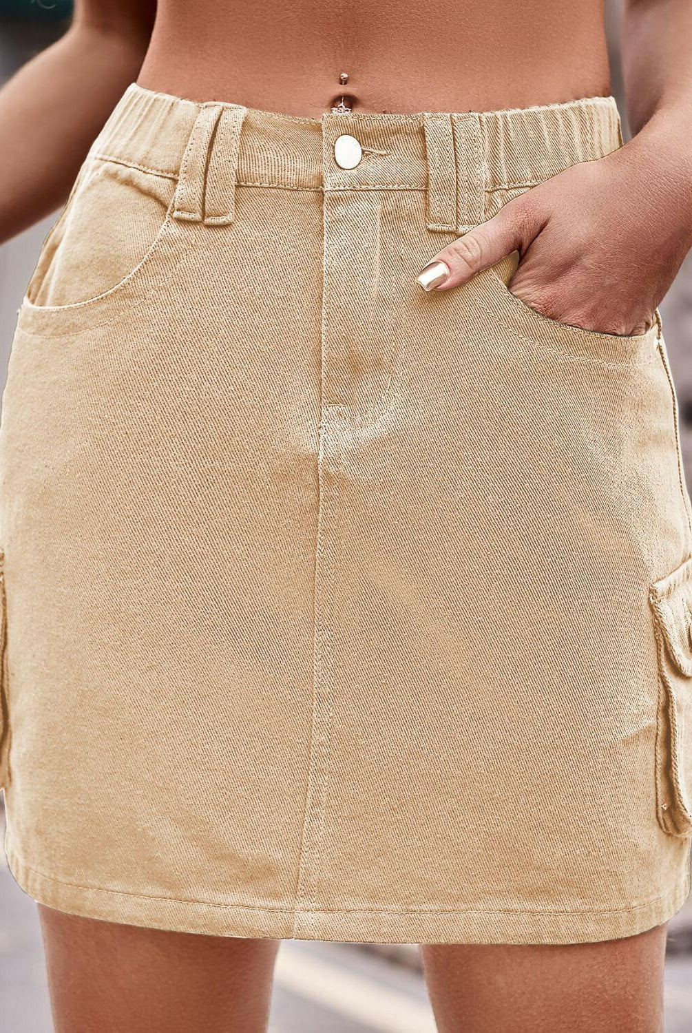 Denim Mini Skirt with Pockets-Krush Kandy, Women's Online Fashion Boutique Located in Phoenix, Arizona (Scottsdale Area)