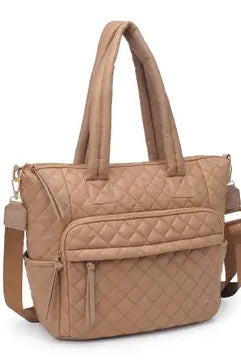 Jayna Quilted Nylon Tote-Purses & Bags-Krush Kandy, Women's Online Fashion Boutique Located in Phoenix, Arizona (Scottsdale Area)