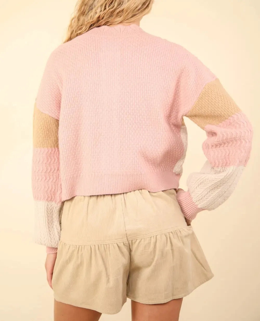 VERY J Color Block Button Down Textured Sweater Cardigan-Cardigan-Krush Kandy, Women's Online Fashion Boutique Located in Phoenix, Arizona (Scottsdale Area)