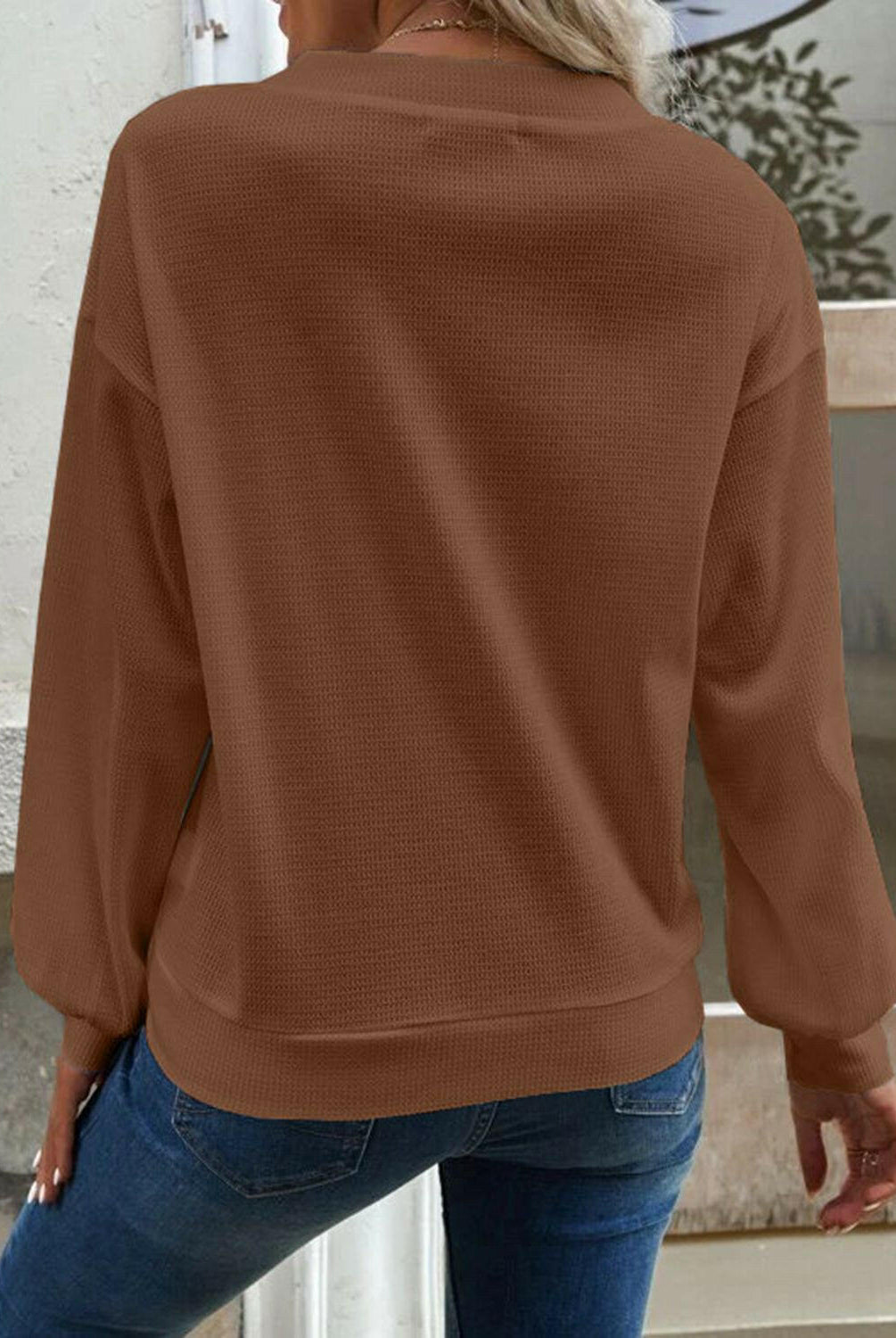 V-Neck Dropped Shoulder Blouse-Krush Kandy, Women's Online Fashion Boutique Located in Phoenix, Arizona (Scottsdale Area)