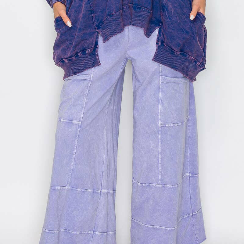 Seaside Breeze Mineral Wash Wide Leg Cropped Pants-Bottoms-Krush Kandy, Women's Online Fashion Boutique Located in Phoenix, Arizona (Scottsdale Area)