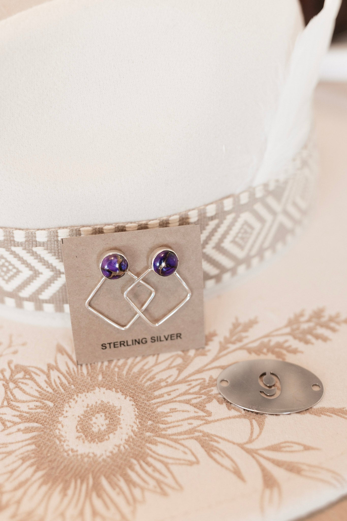 Stand Out Geometric Stone Earrings-Earrings-Krush Kandy, Women's Online Fashion Boutique Located in Phoenix, Arizona (Scottsdale Area)