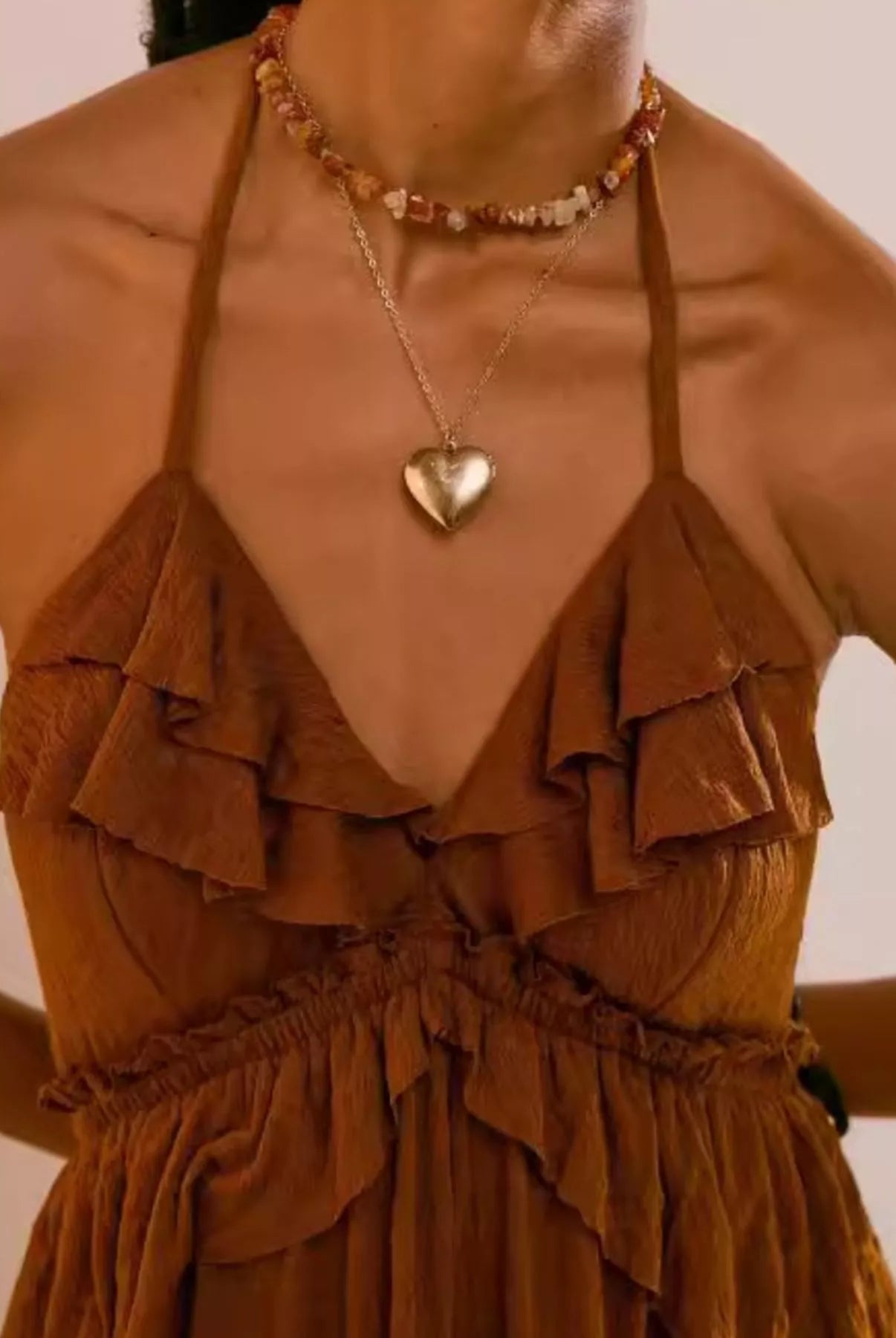 Ruffled Halter Neck Maxi Dress-Dresses-Krush Kandy, Women's Online Fashion Boutique Located in Phoenix, Arizona (Scottsdale Area)