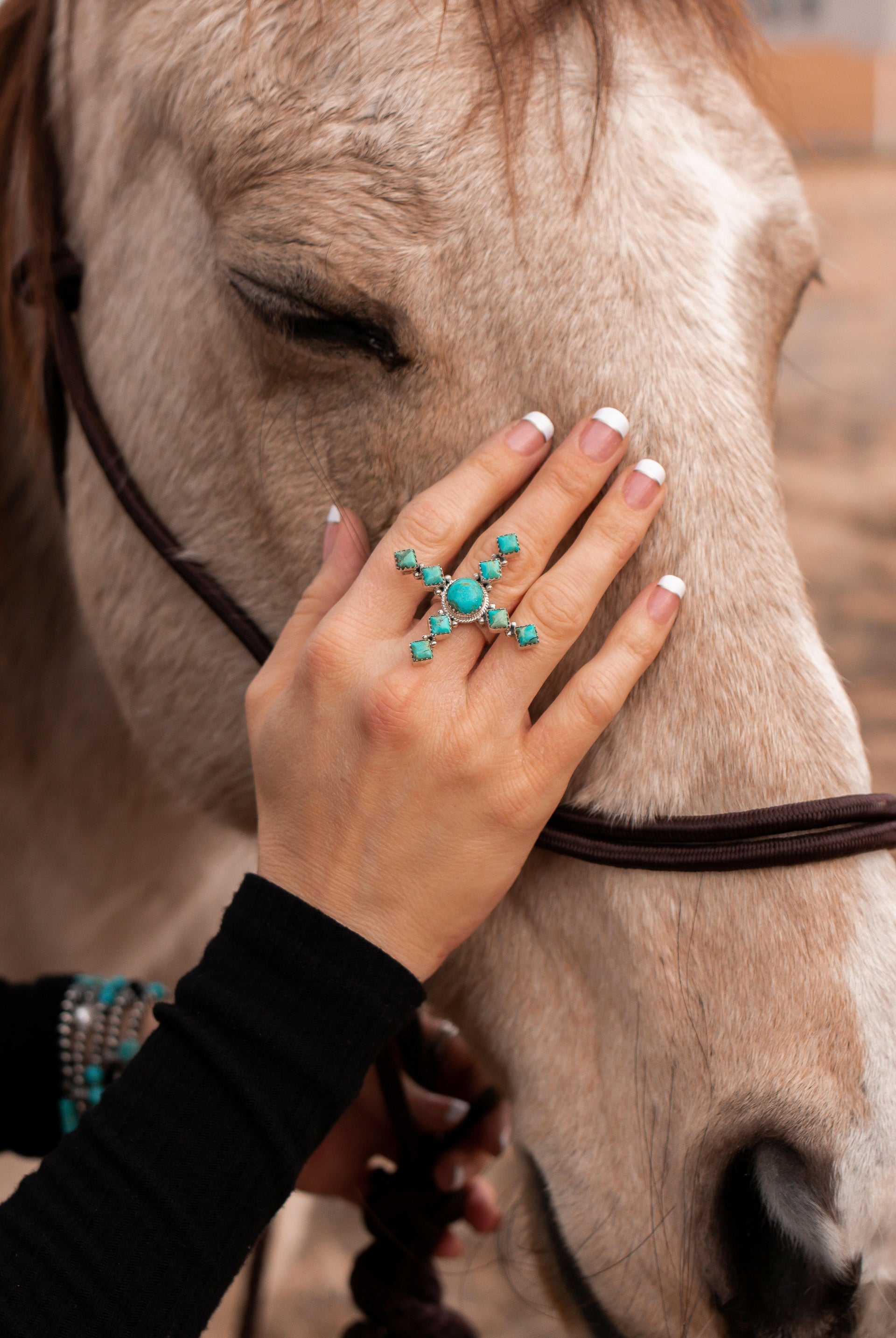 X Marks The Spot Turquoise Ring-Cluster Rings-Krush Kandy, Women's Online Fashion Boutique Located in Phoenix, Arizona (Scottsdale Area)