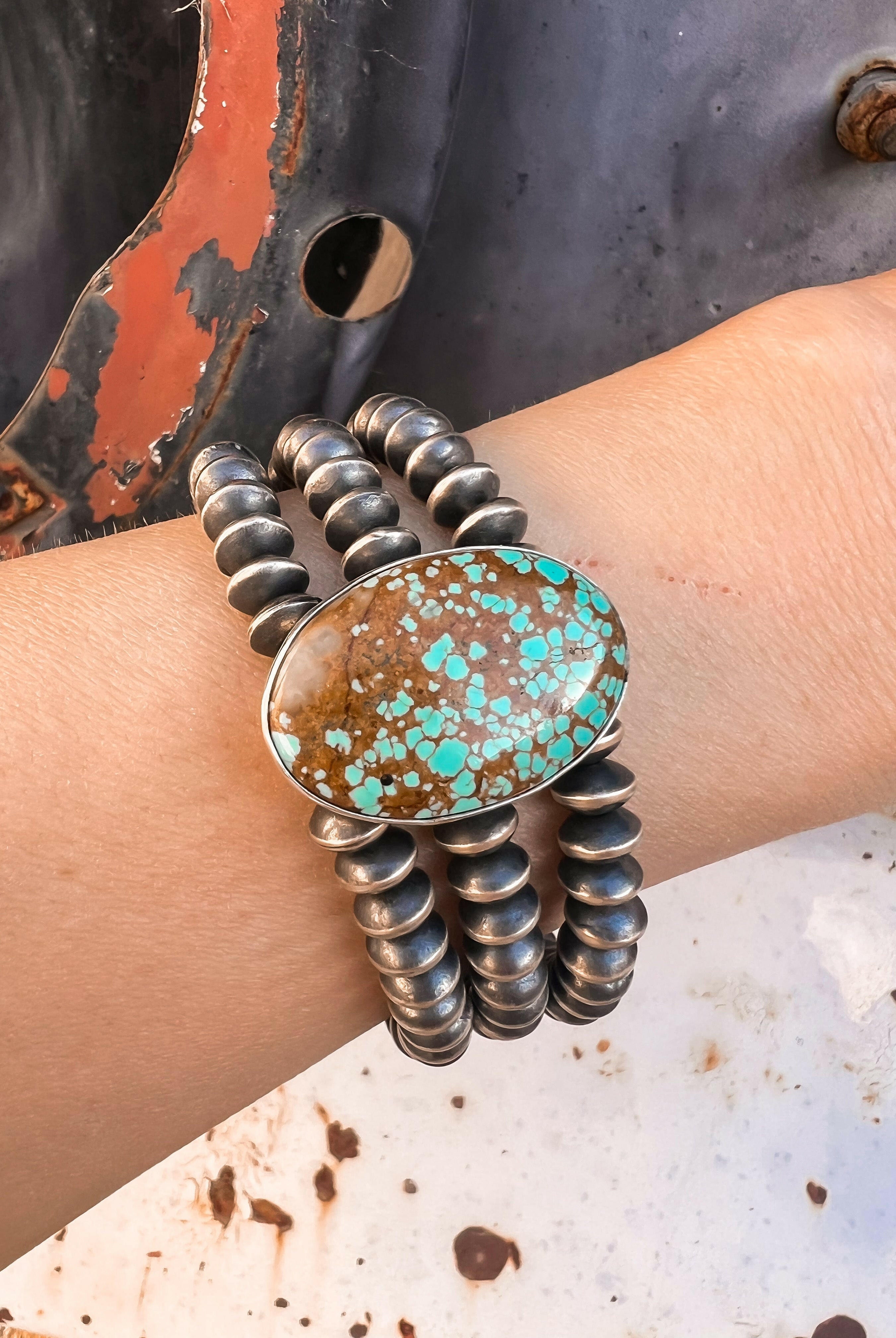 MINE 8 Three Strand with Stone Desert Pearl Saucer Bracelet-Beaded Bracelets-Krush Kandy, Women's Online Fashion Boutique Located in Phoenix, Arizona (Scottsdale Area)