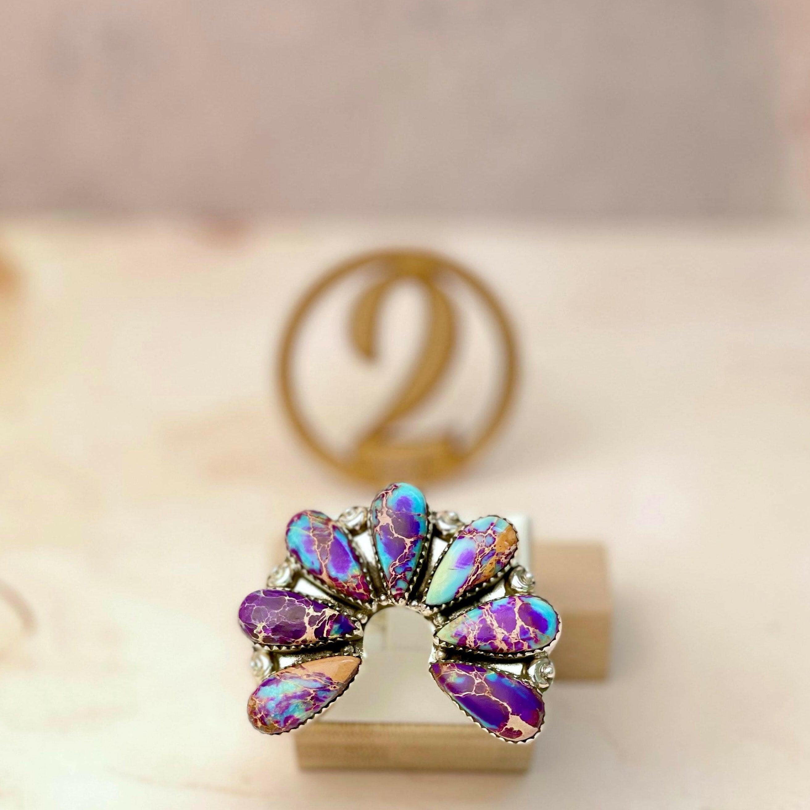 Flaming Horseshoe Jasper Stone Ring-Rings-Krush Kandy, Women's Online Fashion Boutique Located in Phoenix, Arizona (Scottsdale Area)
