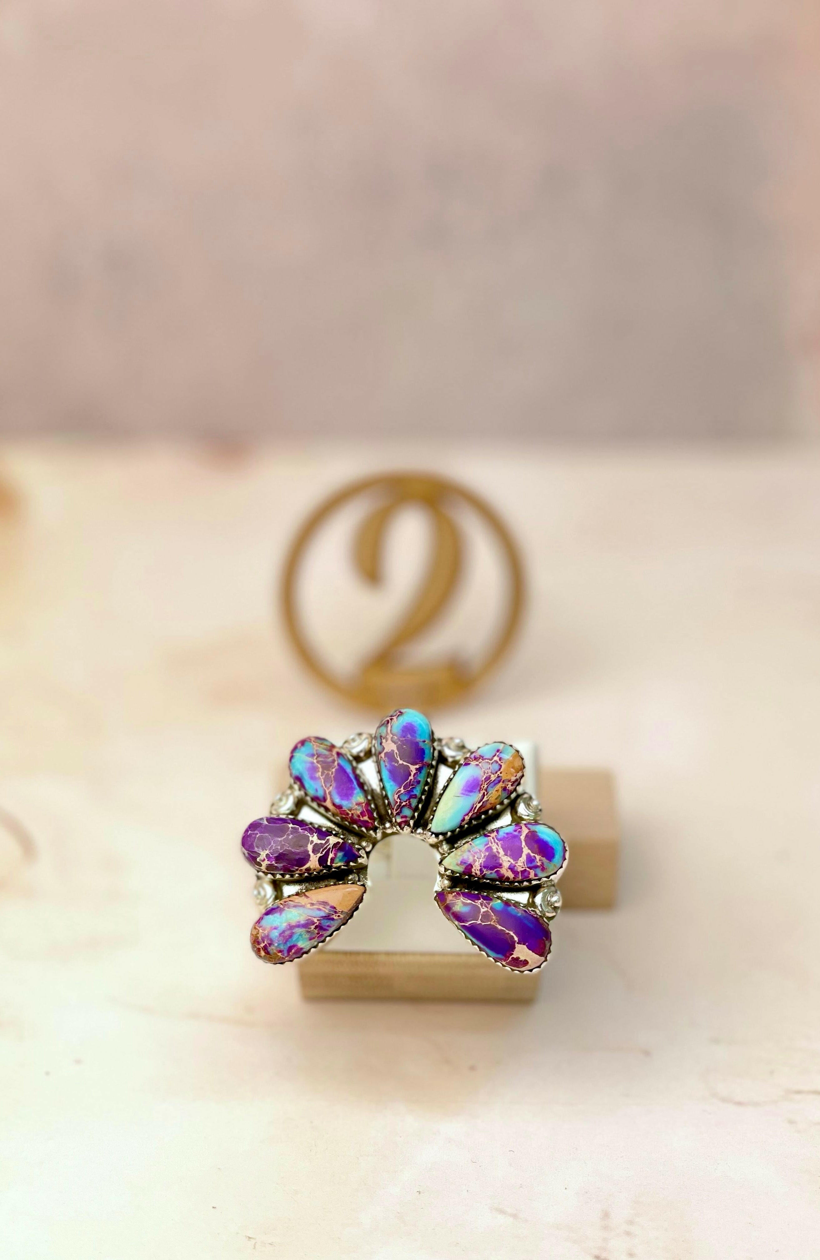 Flaming Horseshoe Jasper Stone Ring-Rings-Krush Kandy, Women's Online Fashion Boutique Located in Phoenix, Arizona (Scottsdale Area)