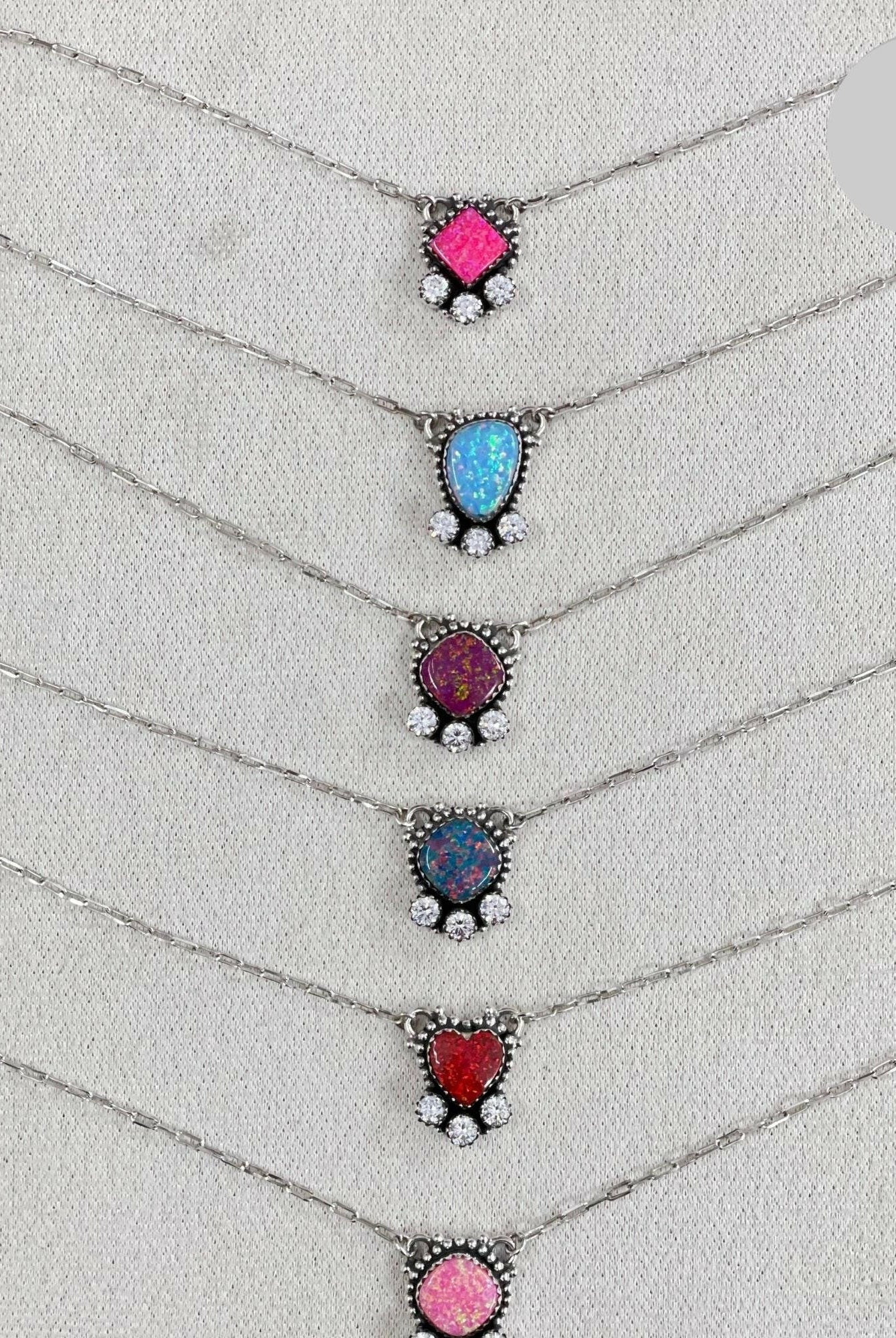 One Of A Kind Opal Necklaces-Chain Necklaces-Krush Kandy, Women's Online Fashion Boutique Located in Phoenix, Arizona (Scottsdale Area)