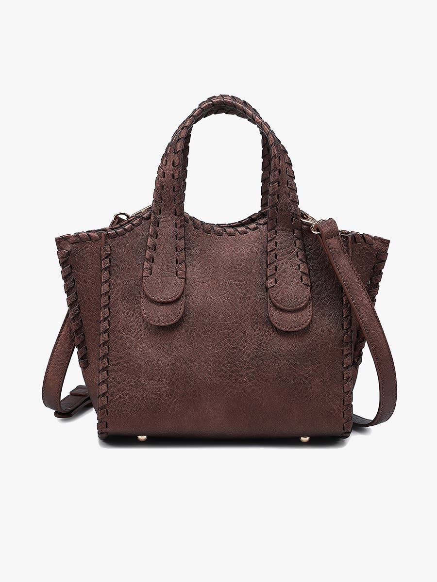 Marla Whipstitch Satchel Tote Bag-handbags-Krush Kandy, Women's Online Fashion Boutique Located in Phoenix, Arizona (Scottsdale Area)