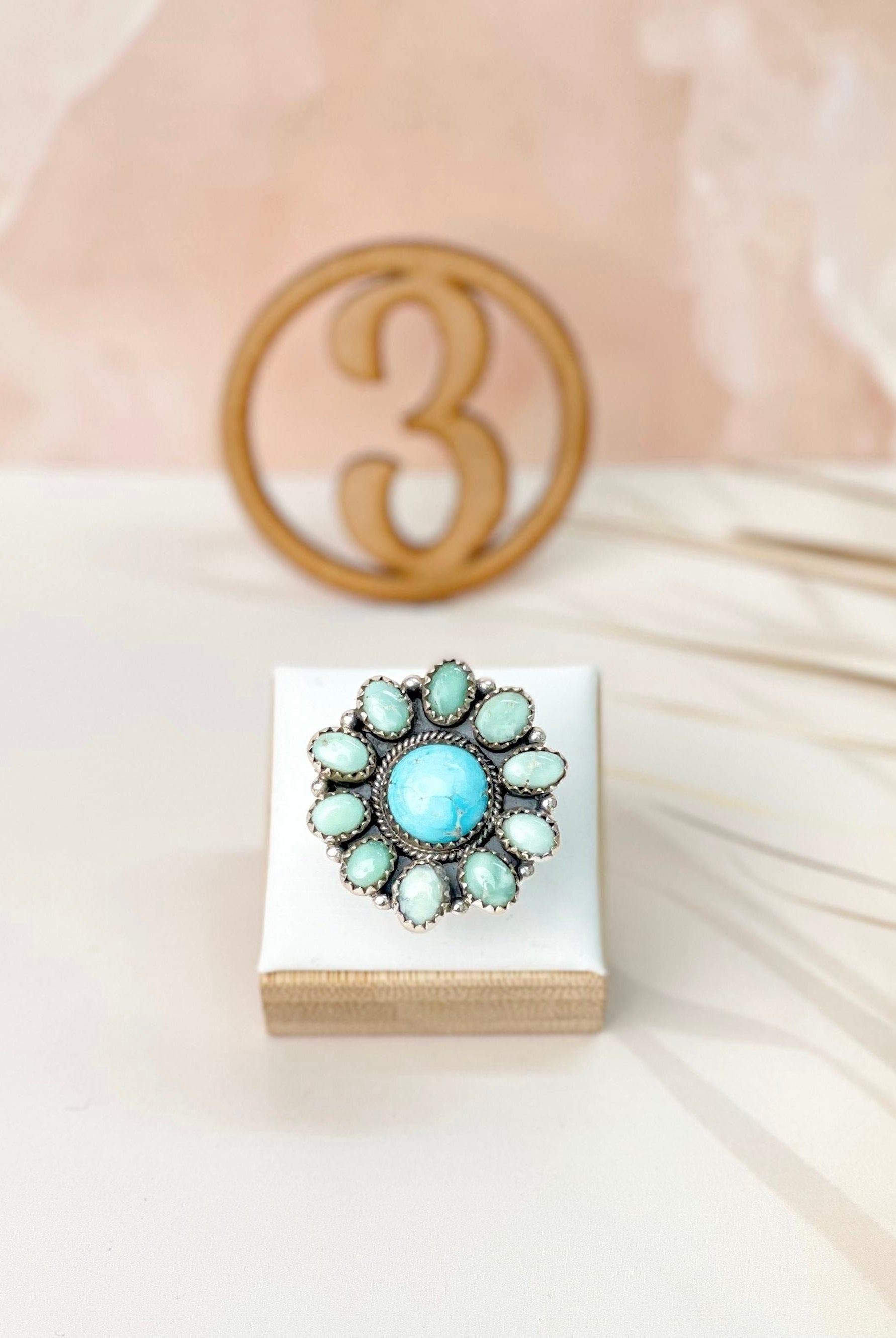 White Water Turquoise & Paloma Western Rings Bno. 9-Rings-Krush Kandy, Women's Online Fashion Boutique Located in Phoenix, Arizona (Scottsdale Area)