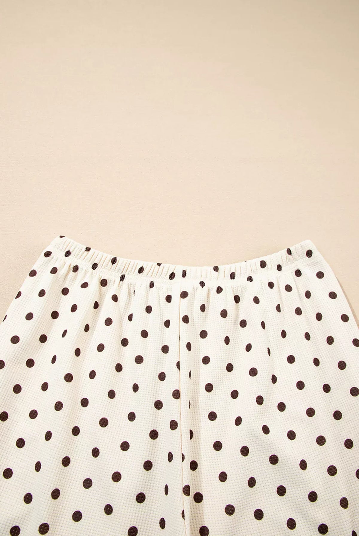 Polka Dot Notched Long Sleeve Top and Drawstring Joggers Lounge Set-Loungewear-Krush Kandy, Women's Online Fashion Boutique Located in Phoenix, Arizona (Scottsdale Area)