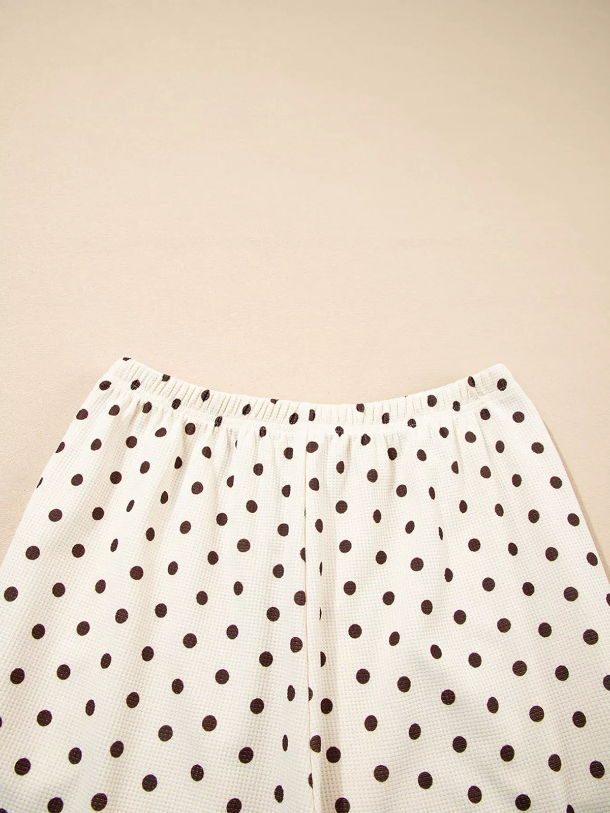 Polka Dot Notched Long Sleeve Top and Drawstring Joggers Lounge Set-Loungewear-Krush Kandy, Women's Online Fashion Boutique Located in Phoenix, Arizona (Scottsdale Area)