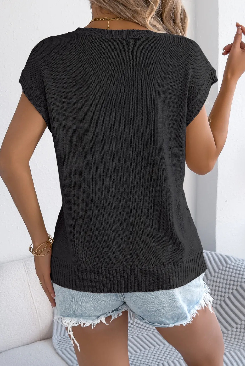Cable-Knit Round Neck Knit Top-Tops-Krush Kandy, Women's Online Fashion Boutique Located in Phoenix, Arizona (Scottsdale Area)