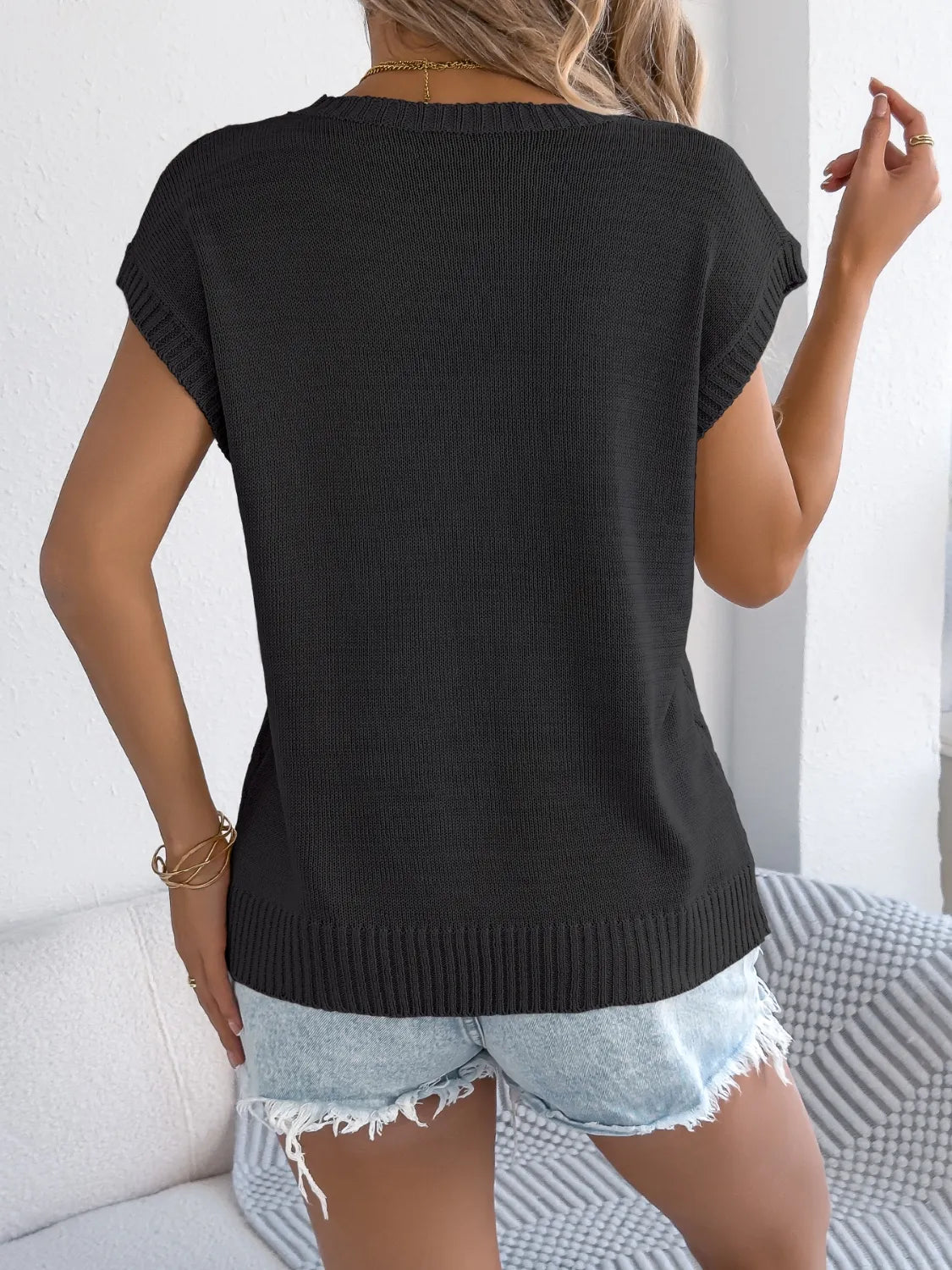 Cable-Knit Round Neck Knit Top-Tops-Krush Kandy, Women's Online Fashion Boutique Located in Phoenix, Arizona (Scottsdale Area)