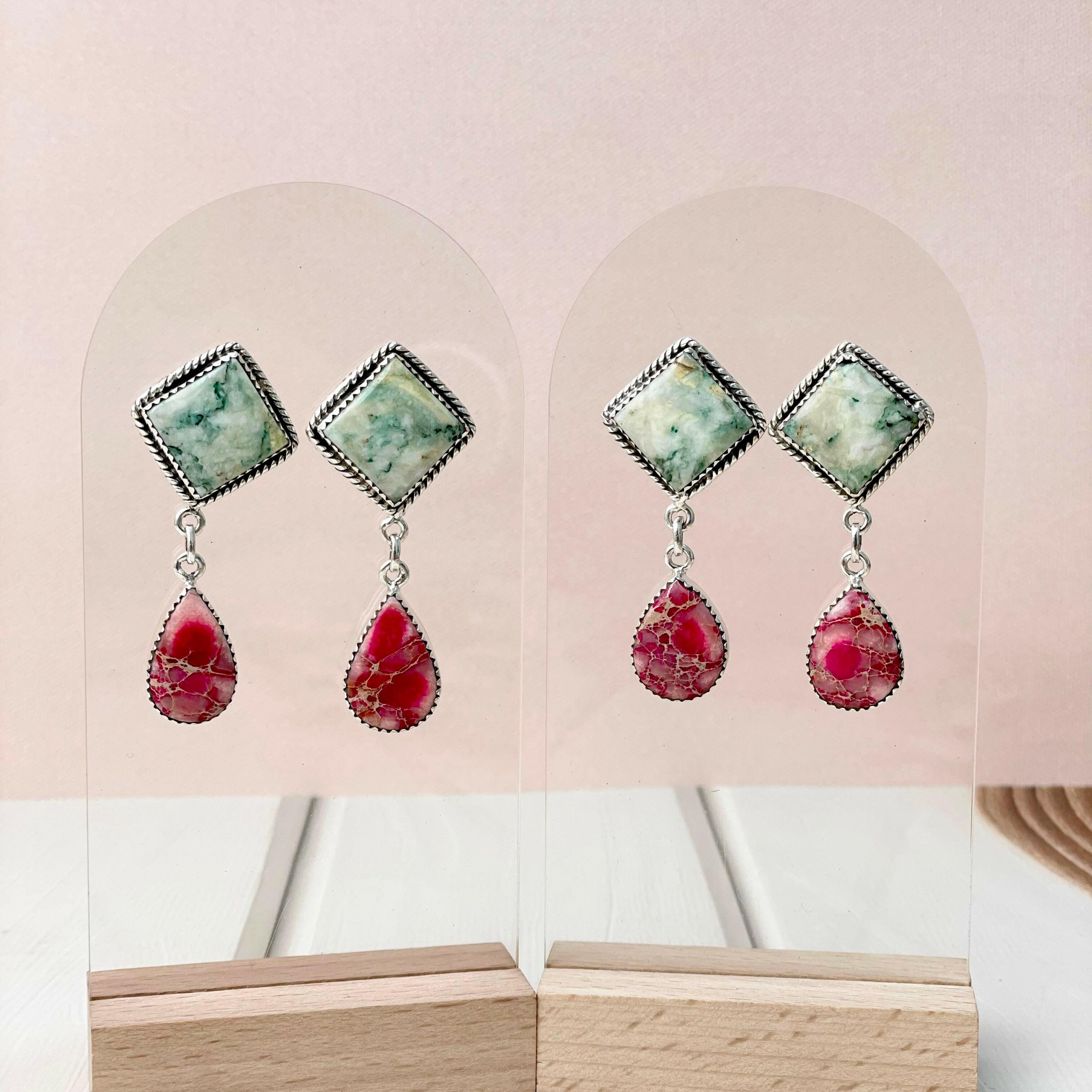 One of a Kind Desert Jasper Slab Earrings-Earrings-Krush Kandy, Women's Online Fashion Boutique Located in Phoenix, Arizona (Scottsdale Area)