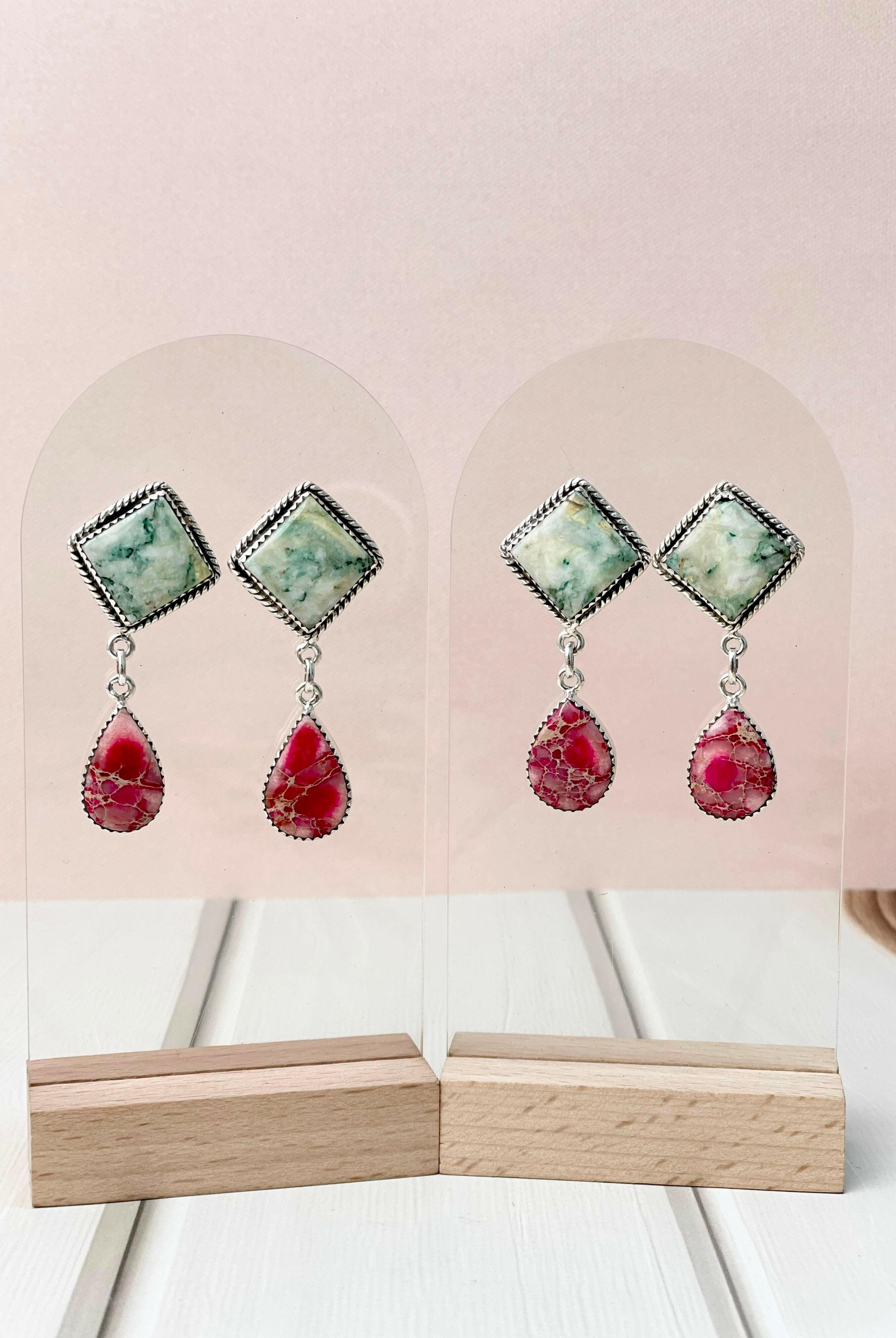 One of a Kind Desert Jasper Slab Earrings-Earrings-Krush Kandy, Women's Online Fashion Boutique Located in Phoenix, Arizona (Scottsdale Area)