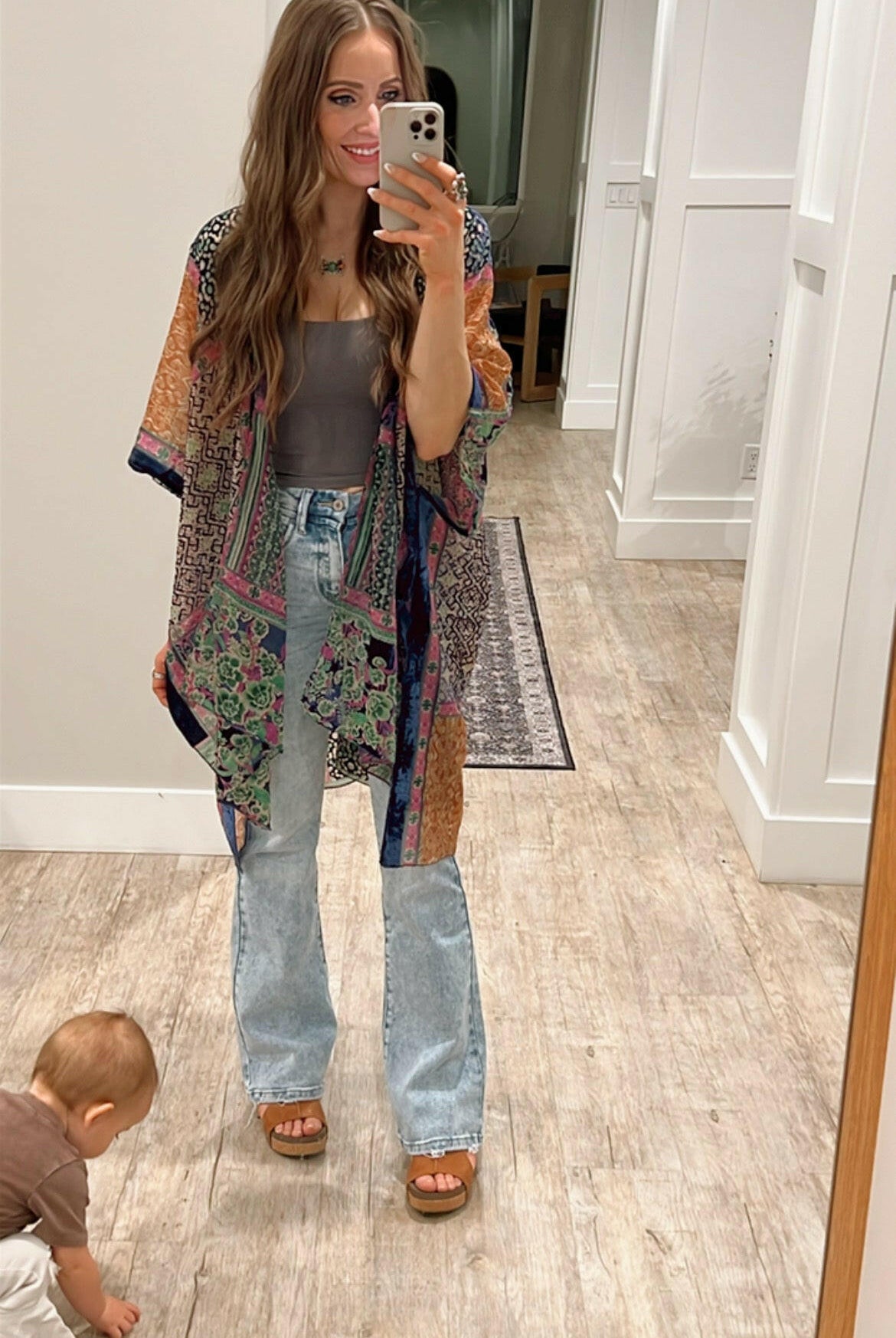 Bohemian Burnout Velvet Kimono-Kimonos-Krush Kandy, Women's Online Fashion Boutique Located in Phoenix, Arizona (Scottsdale Area)