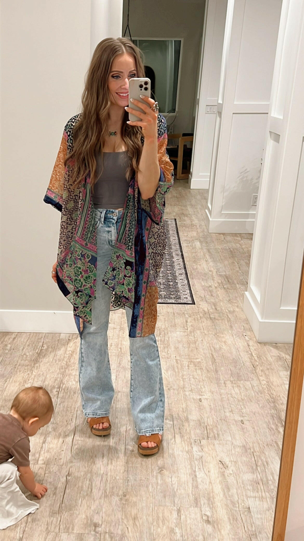 Bohemian Burnout Velvet Kimono-Kimonos-Krush Kandy, Women's Online Fashion Boutique Located in Phoenix, Arizona (Scottsdale Area)