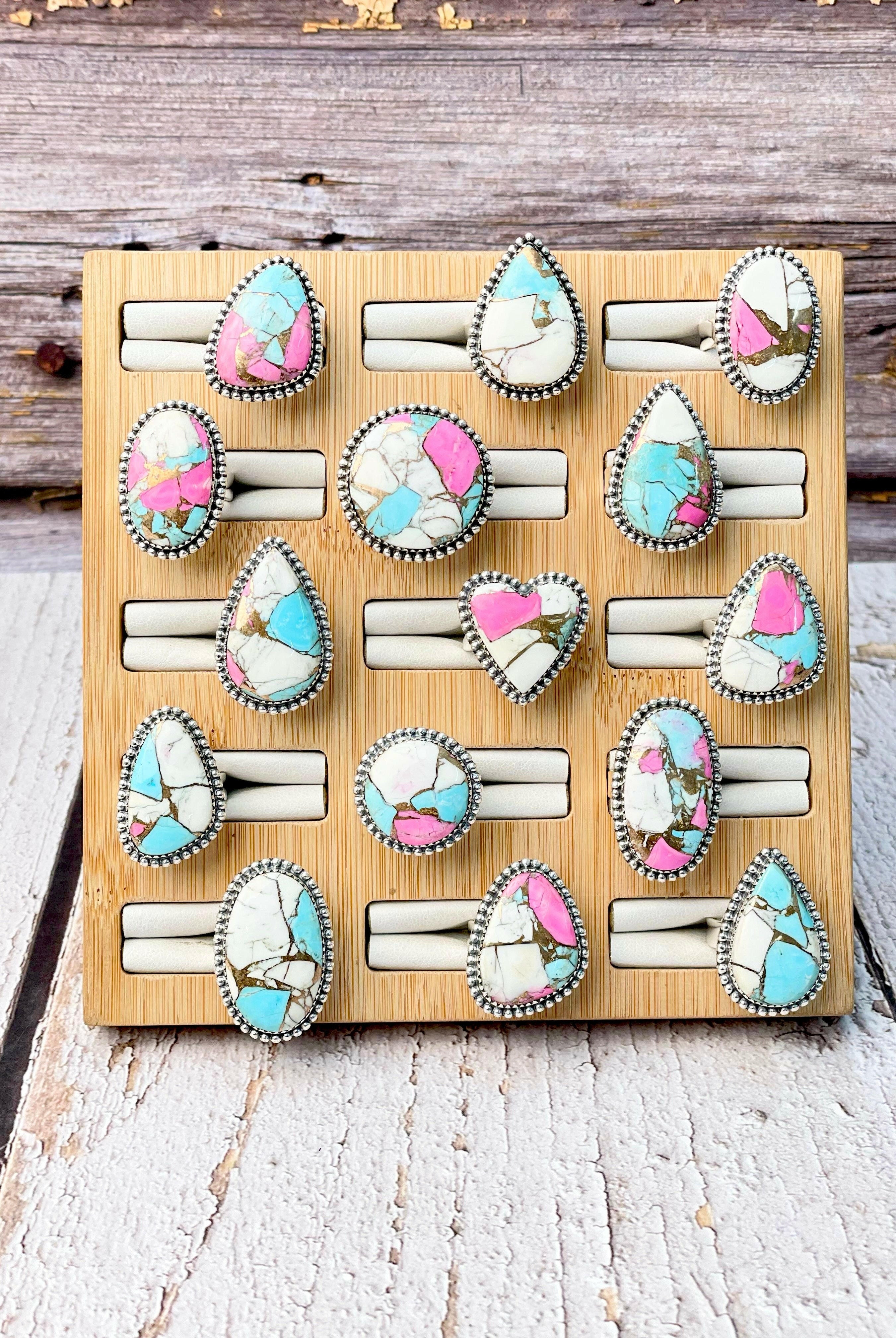 One Of A Kind Pink Turquoise Slab Rings MADE TO ORDER-Ring Sizers-Krush Kandy, Women's Online Fashion Boutique Located in Phoenix, Arizona (Scottsdale Area)