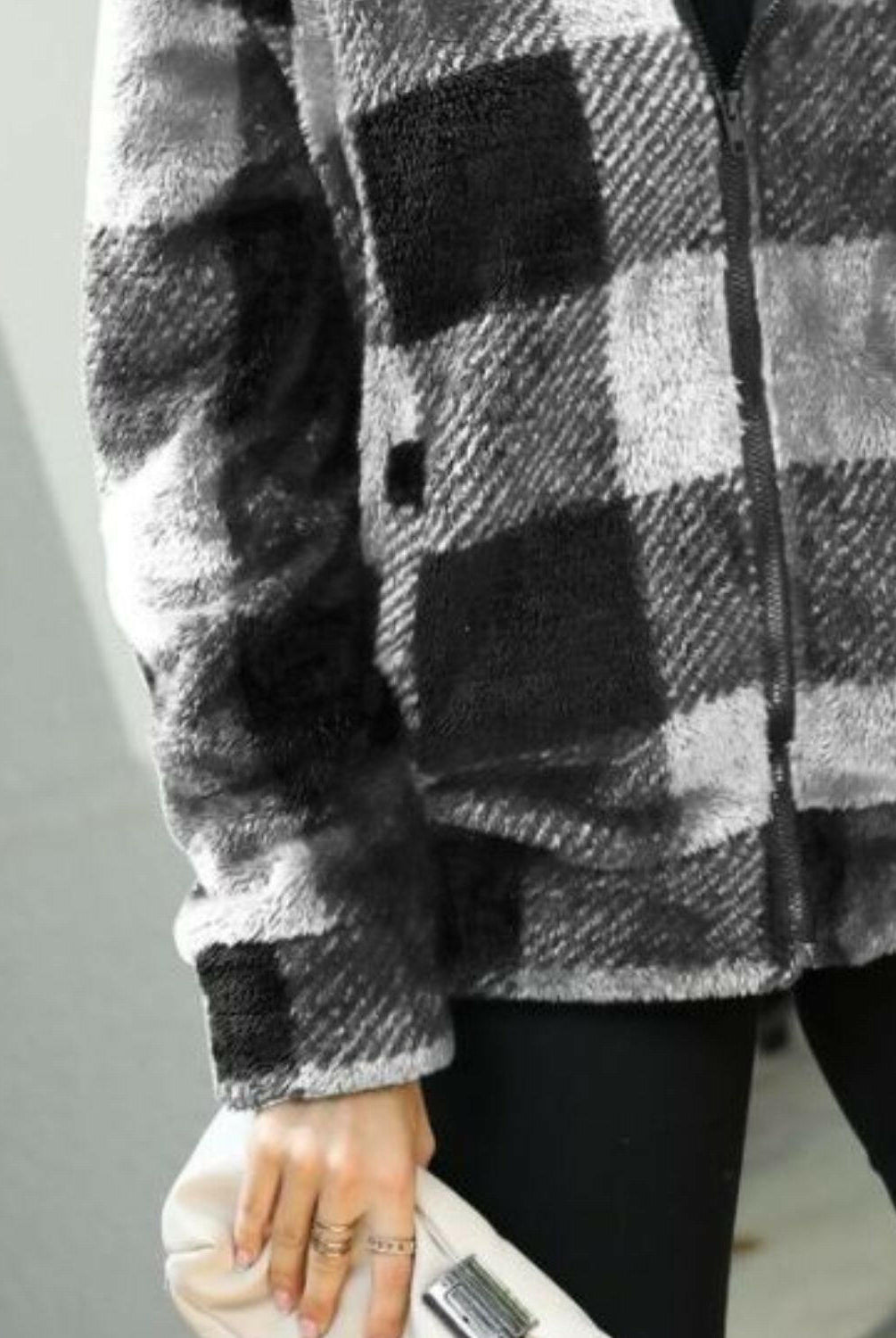 Plaid Zip-Up Collared Jacket-Krush Kandy, Women's Online Fashion Boutique Located in Phoenix, Arizona (Scottsdale Area)