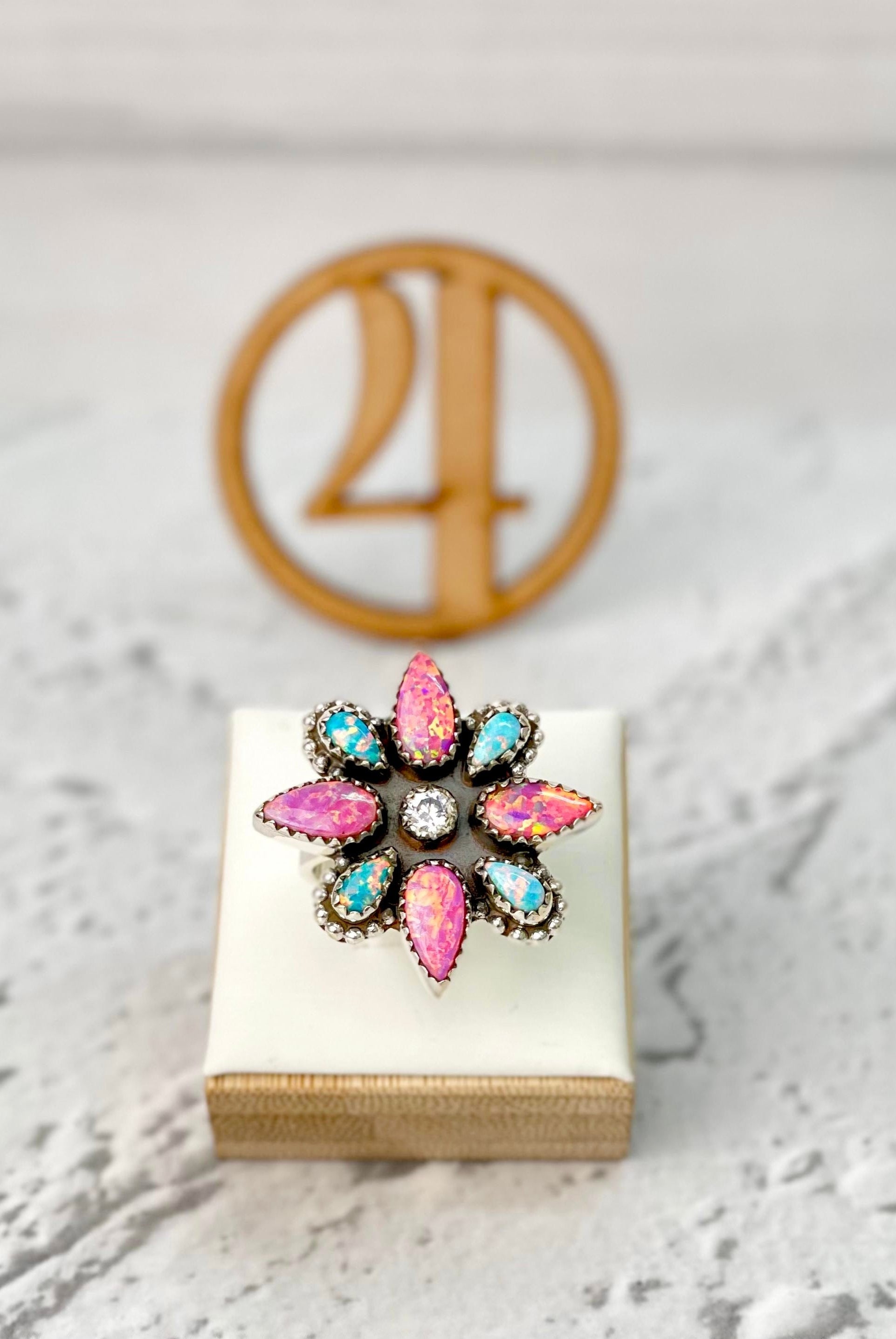 Desert Rose Daisy Glow Ring-Rings-Krush Kandy, Women's Online Fashion Boutique Located in Phoenix, Arizona (Scottsdale Area)