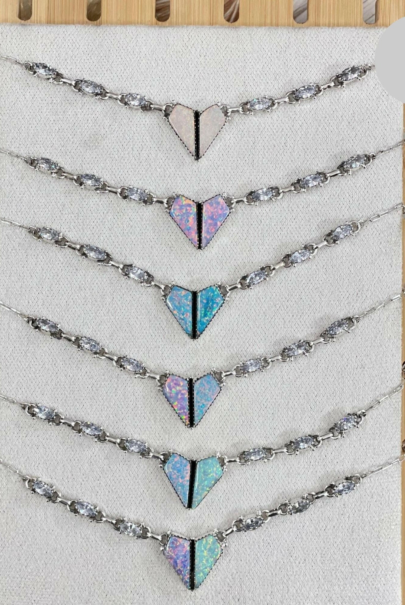Opal & CZ Necklaces-Chain Necklaces-Krush Kandy, Women's Online Fashion Boutique Located in Phoenix, Arizona (Scottsdale Area)