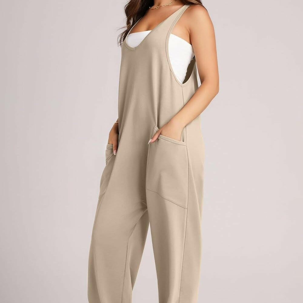 Lovelet Wide Strap Jumpsuit with Pockets-Krush Kandy, Women's Online Fashion Boutique Located in Phoenix, Arizona (Scottsdale Area)