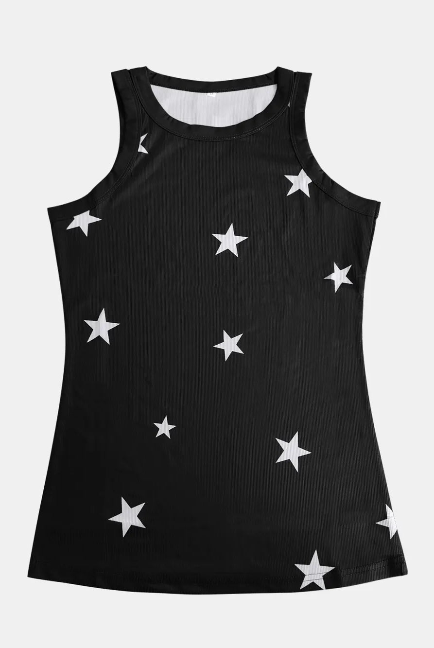 Full Size Star Round Neck Tank-Tops-Krush Kandy, Women's Online Fashion Boutique Located in Phoenix, Arizona (Scottsdale Area)