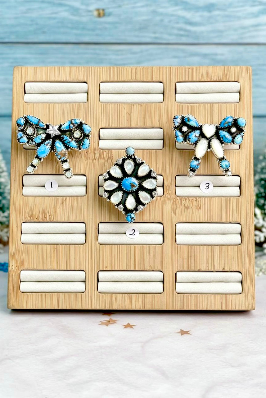 Mega Golden Hills, White Shell & Crystal Rings-Rings-Krush Kandy, Women's Online Fashion Boutique Located in Phoenix, Arizona (Scottsdale Area)