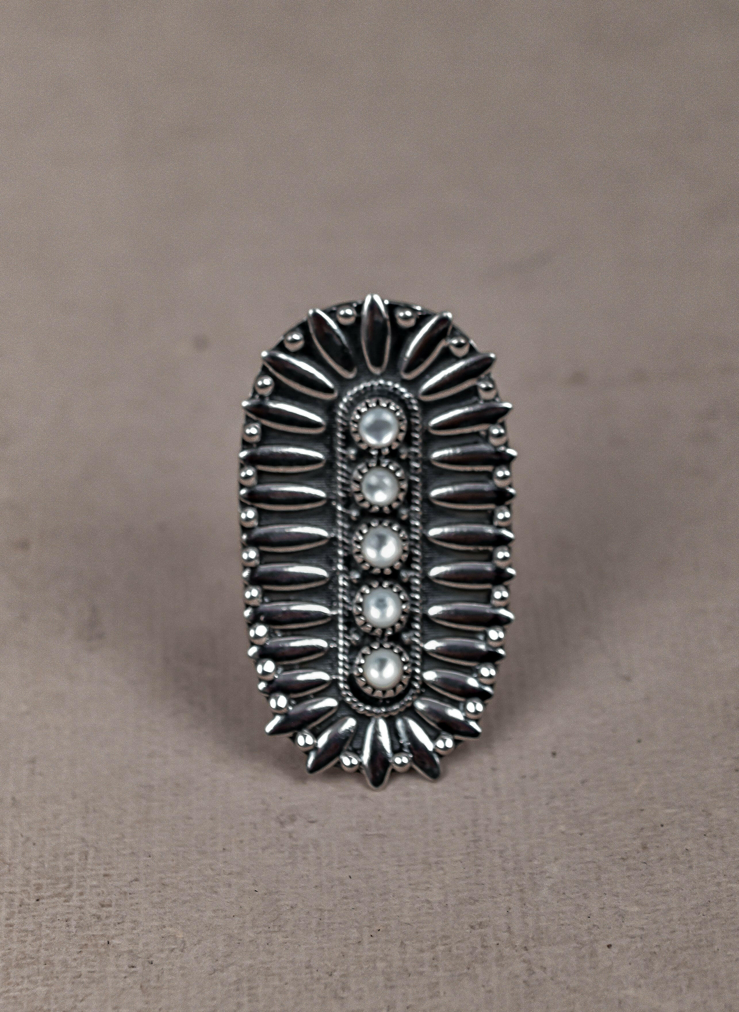 Sterling Silver Jeweled Fossil Crawler Ring-Crawler Rings-Krush Kandy, Women's Online Fashion Boutique Located in Phoenix, Arizona (Scottsdale Area)