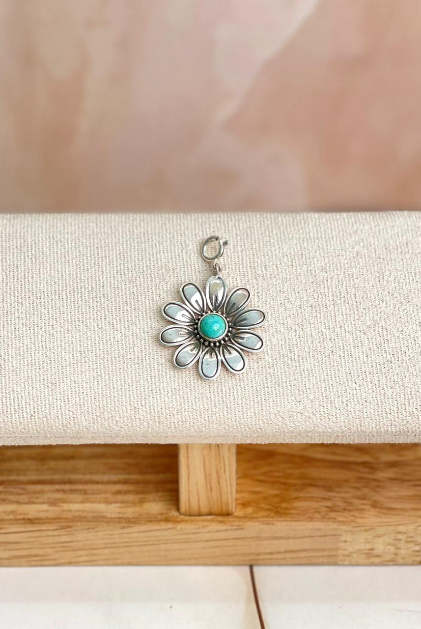 Turquoise Desert Flower Charm-Charms & Pendants-Krush Kandy, Women's Online Fashion Boutique Located in Phoenix, Arizona (Scottsdale Area)